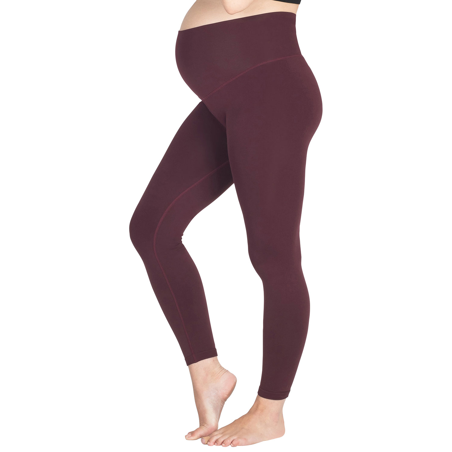 Modern Eternity Ella Yoga Maternity Pants - Large - Burgundy