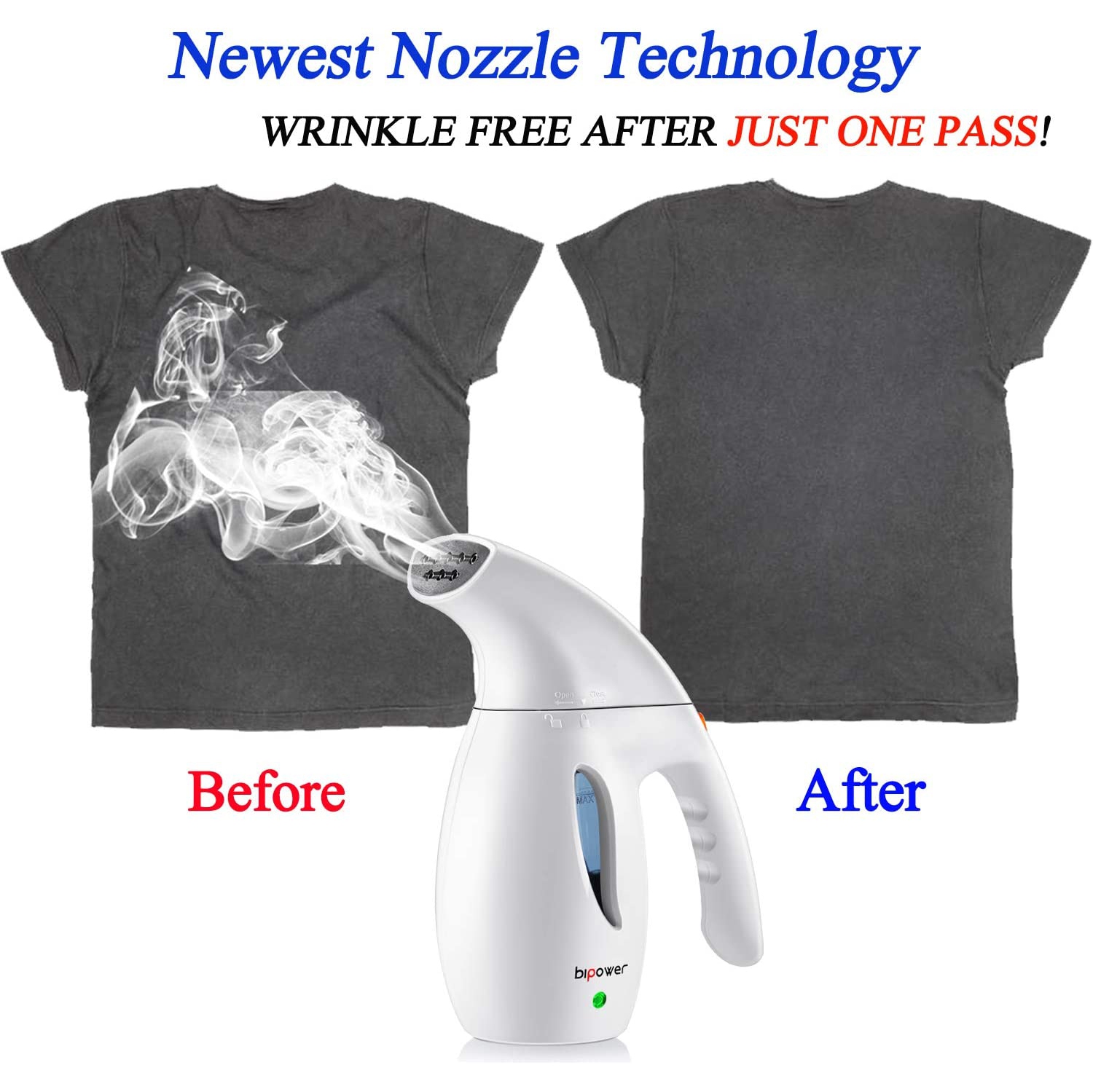 Steamer for Clothes, Powerful Handheld Clothes Steamer, Wrinkle Remover, Newest Design, 60 Seconds Heat-Up Garment Steamer for Home and Travel,