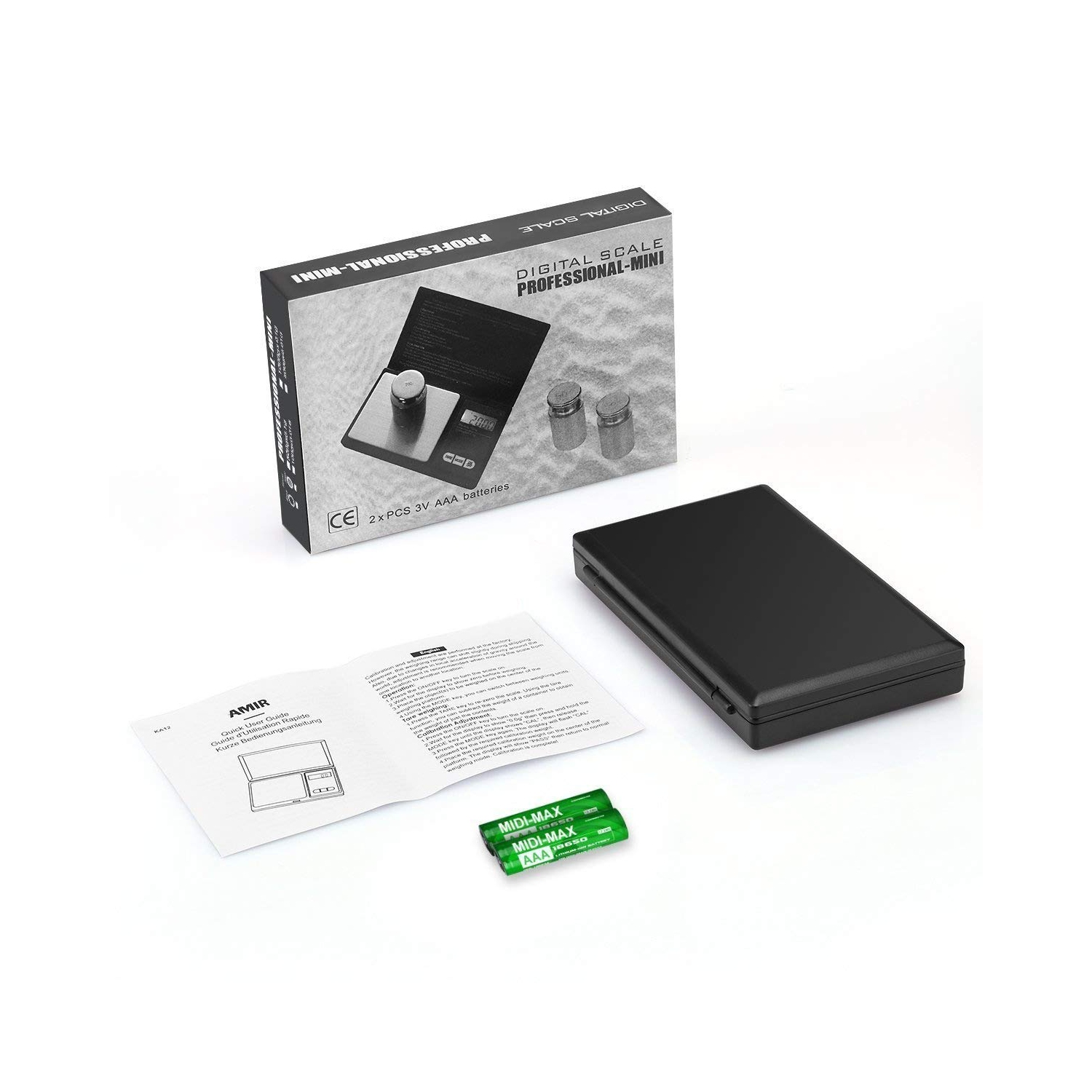 Digital Pocket Scale, Electronic Smart Scale with 7 Units, LCD Backlit Display, Tare Function, Stainless Steel