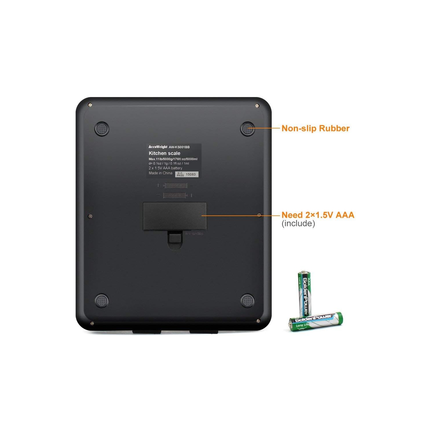 Accuweight 201B Digital Kitchen Scale Multifunction Meat Food Scale Tempered Glass Surface with LCD Display for Baking Kitchen Cooking Max Weight