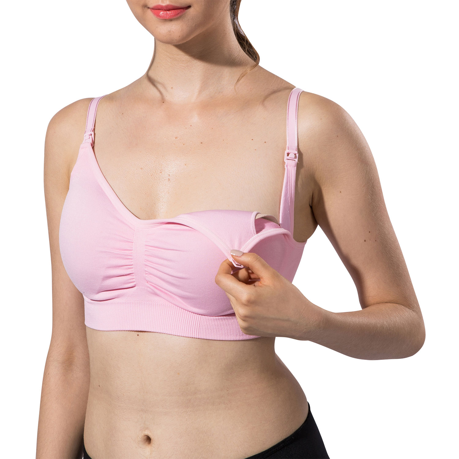 Soutien-gorge d'allaitement sans couture Jade de Modern Eternity - Petit - Rose