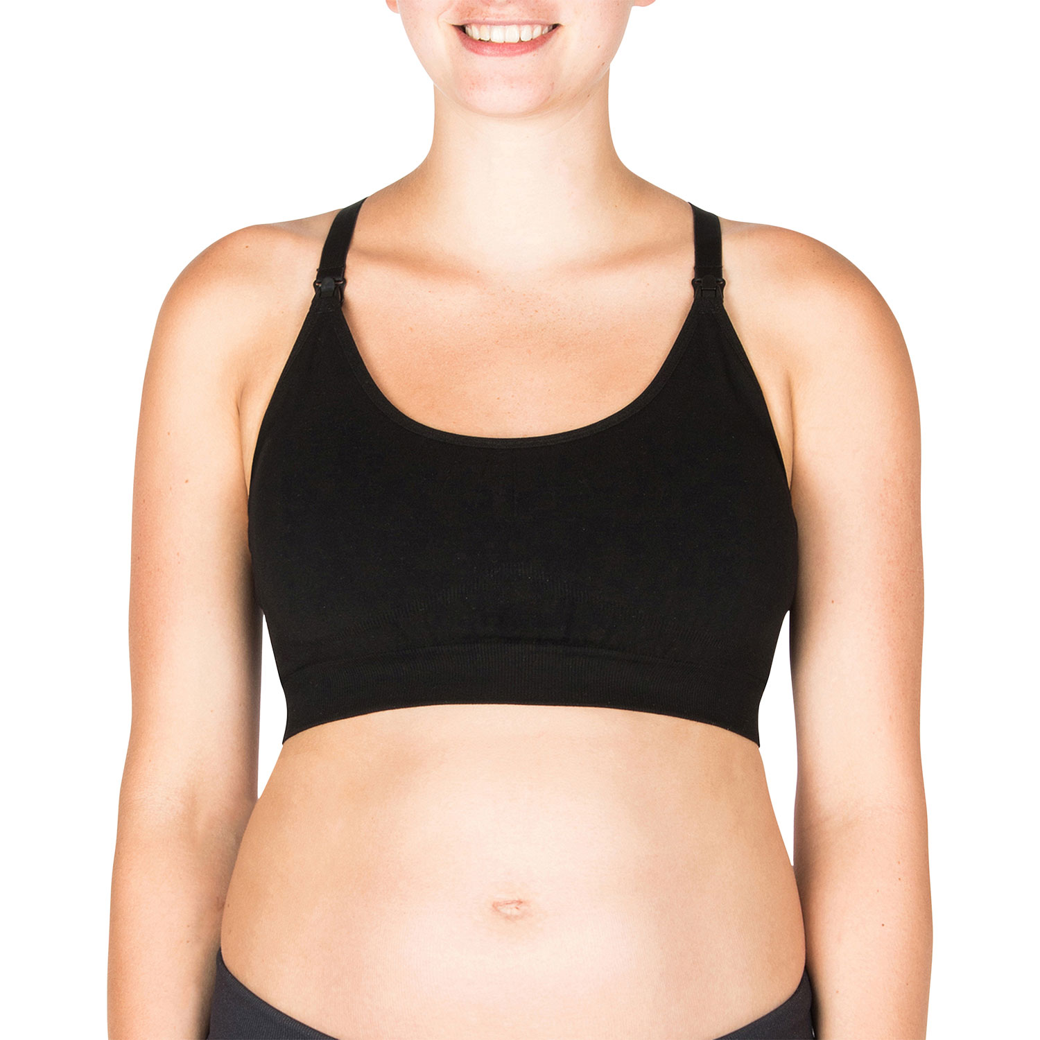 Soutien-gorge sans couture pour yoga/allaitement Bella de Modern Eternity - Grand - Noir
