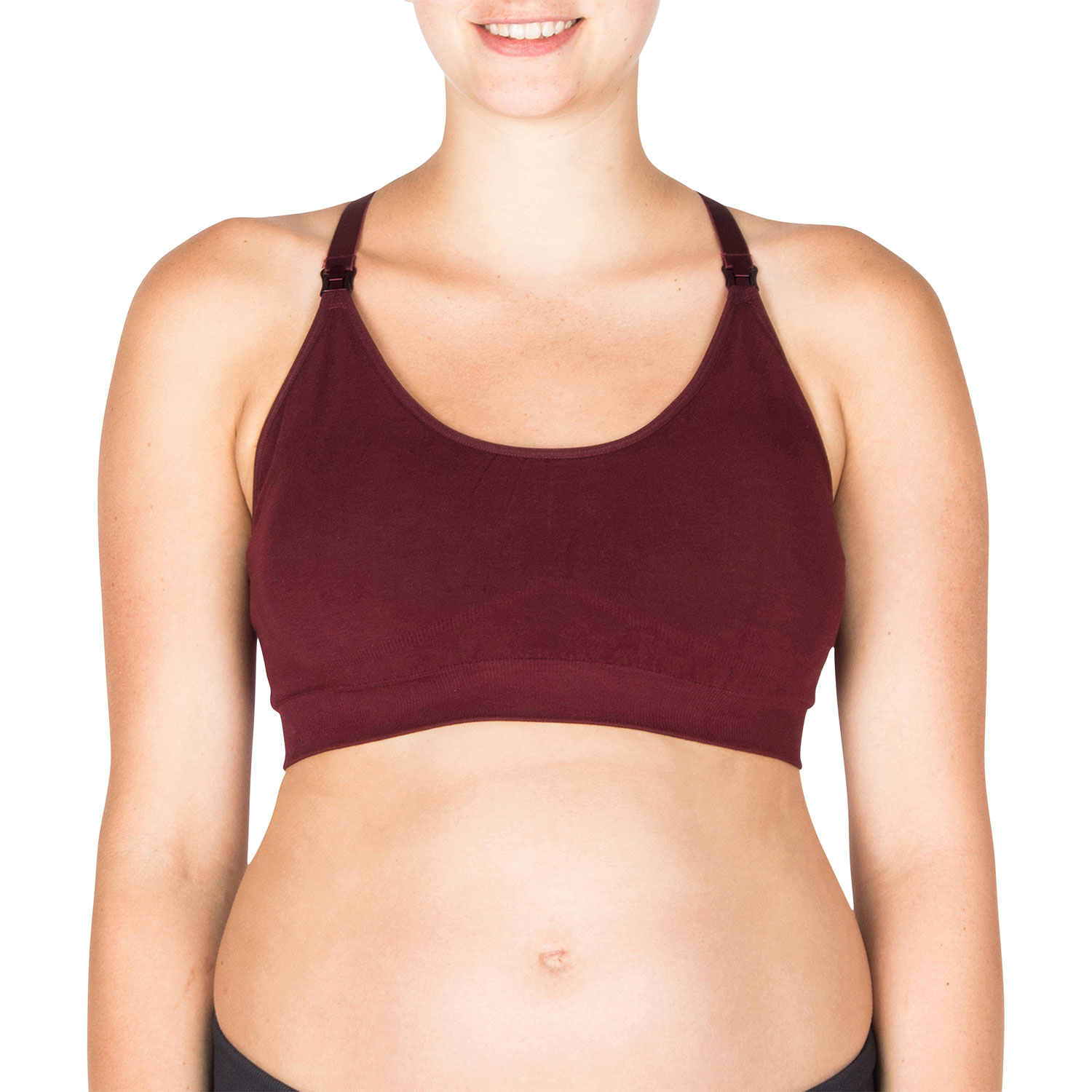 Soutien-gorge sans couture pour yoga/allaitement Bella de Modern Eternity - Grand - Bourgogne
