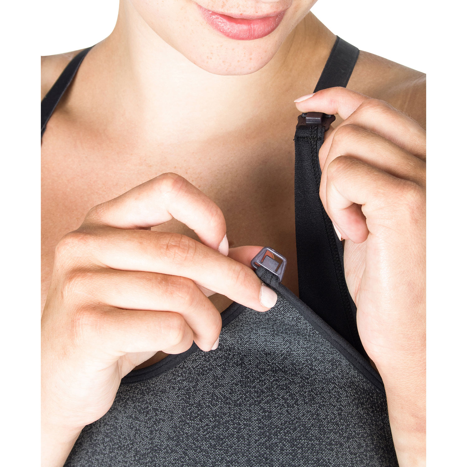 Soutien-gorge sans couture pour sport/allaitement Bella de Modern Eternity - Petit - Jacquard gris