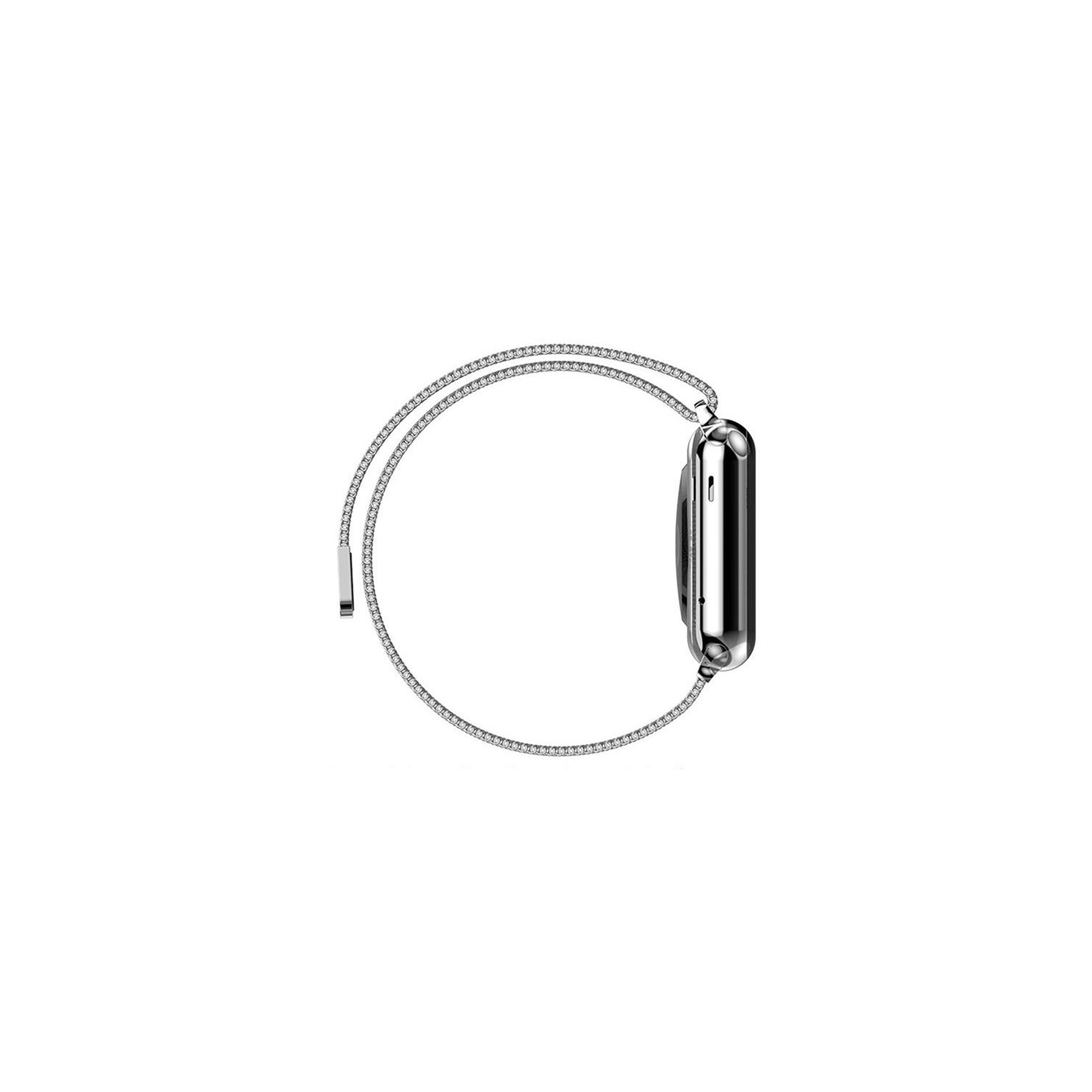 PANDACO Silver Milan Magnetic Clasp Watch Strap for Apple Watch 38mm / 40mm / 41mm / 42mm