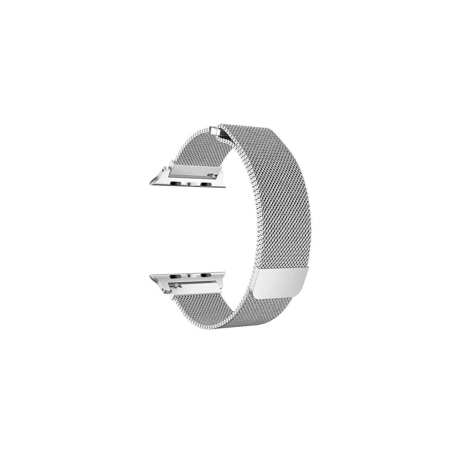 PANDACO Silver Milan Magnetic Clasp Watch Strap for Apple Watch 42mm / 44mm / 45mm / 46mm / 49mm