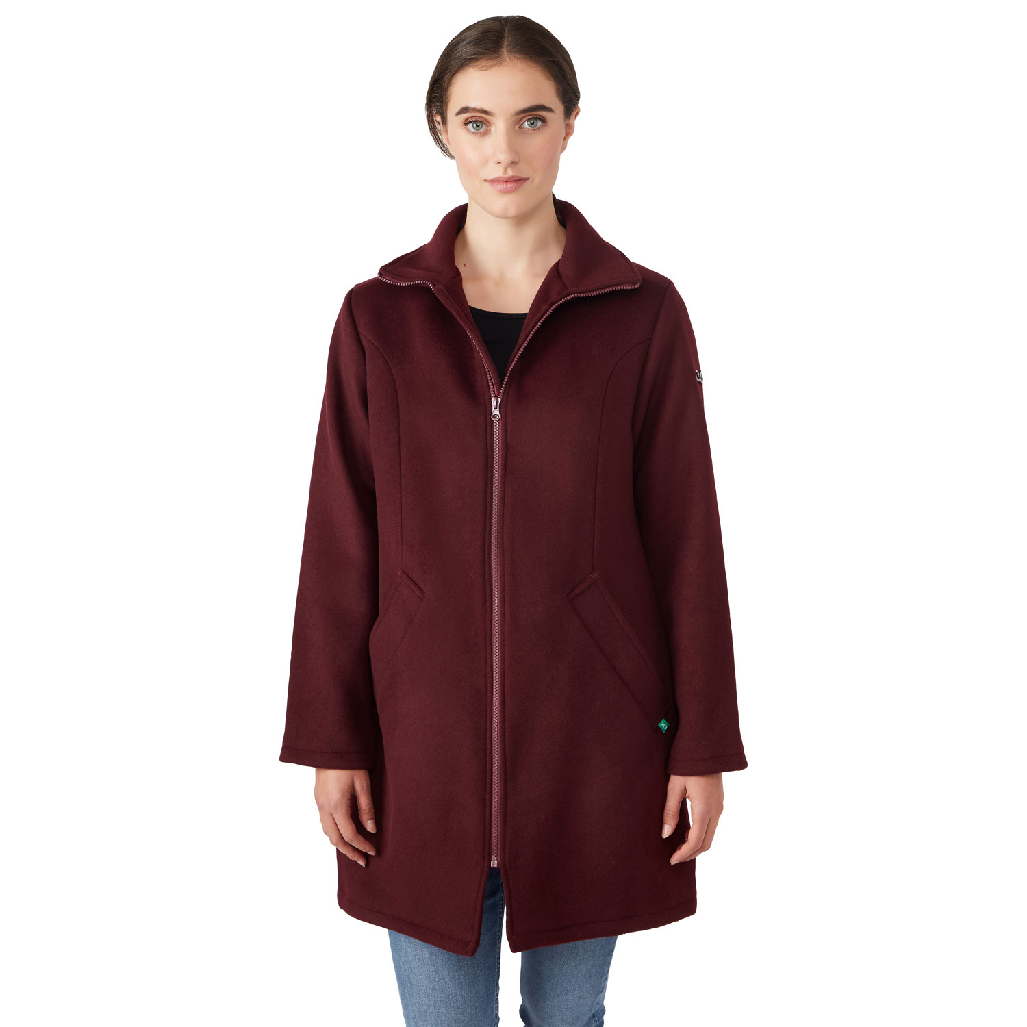 Modern Eternity Khloe Wool Maternity Coat - X-Large - Burgundy