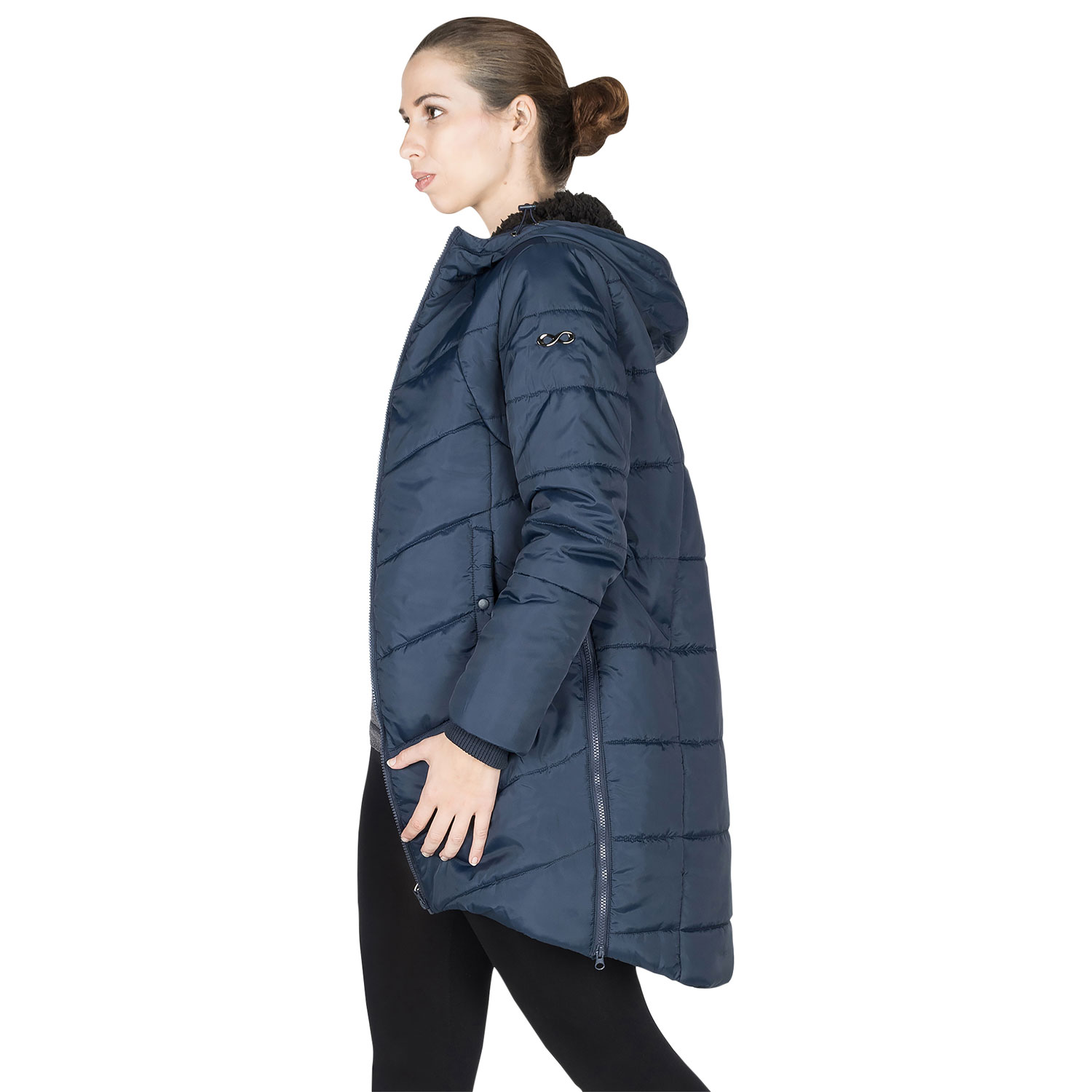 Manteau de maternité matelassé/bouffant en polyester Harper de Modern Eternity - Moyen - Bleu marine