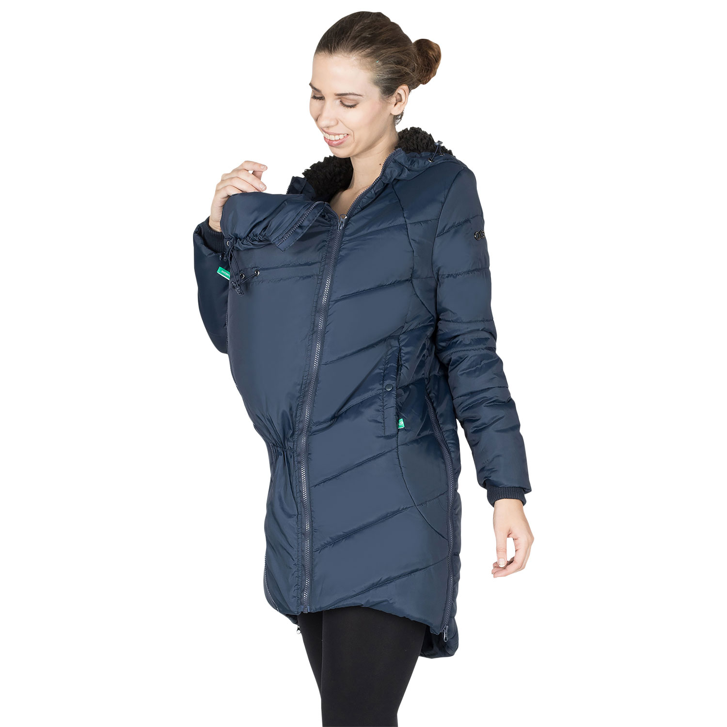 Manteau maternité matelassé/bouffant en polyester Harper de Modern Eternity - Grand - Bleu marine