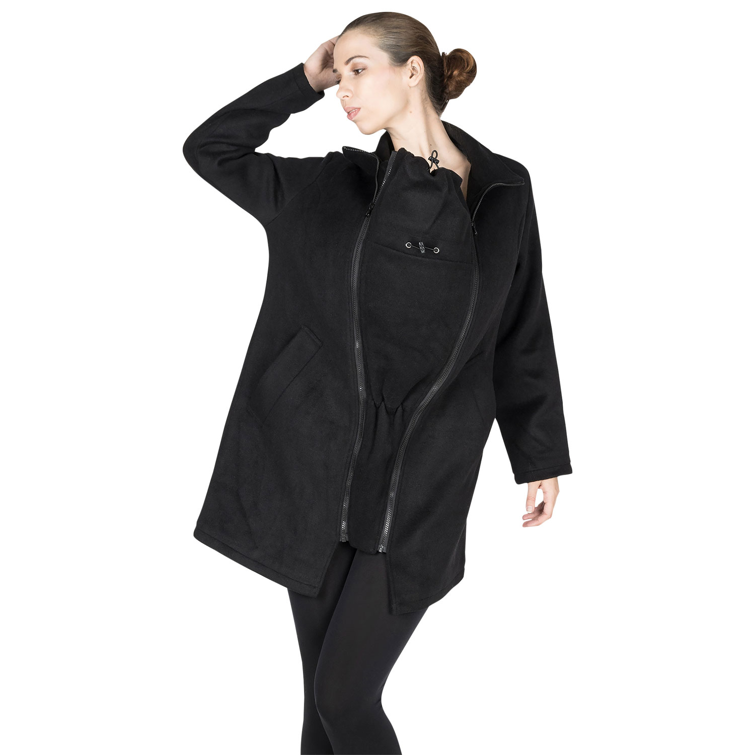 Manteau de maternité en laine Khloe de Modern Eternity - Très petit - Noir