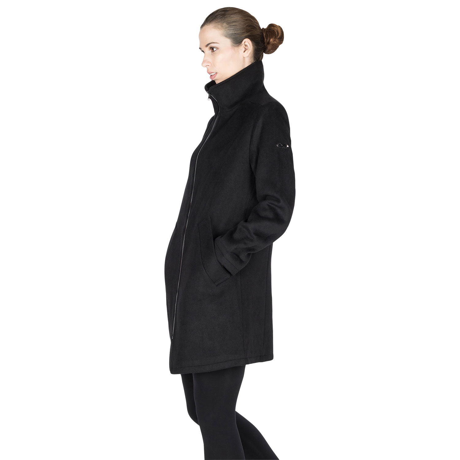 Manteau de maternité en laine Khloe de Modern Eternity - Petit - Noir
