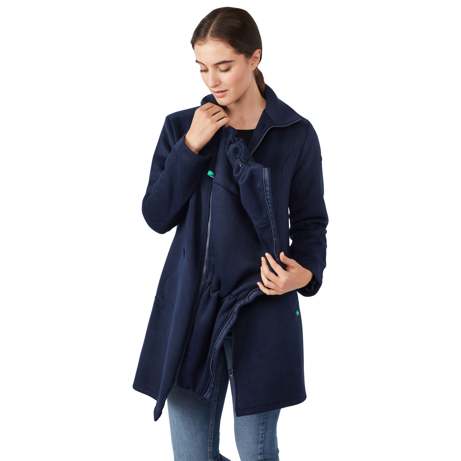 Manteau de maternité en laine Khloe de Modern Eternity - Très grand - Bleu marine
