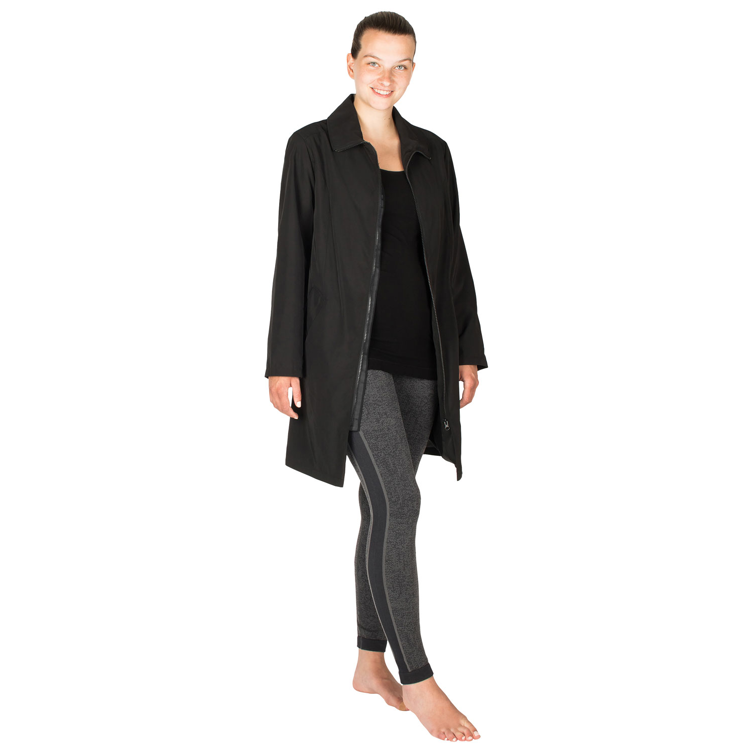 Modern Eternity Avelynne Maternity Trench Coat - Large - Black