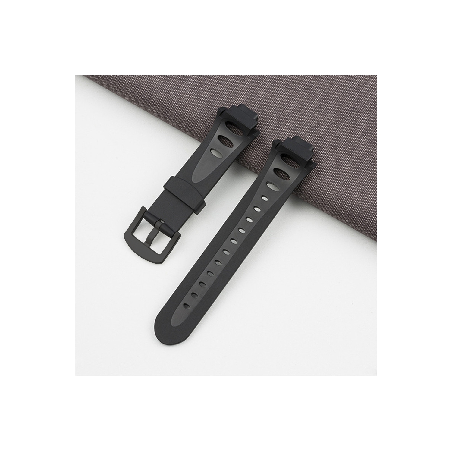 StrapsCo Black Silicone Rubber Watch Band Strap Compatible with Suunto Observer SR & X6HRM - Black