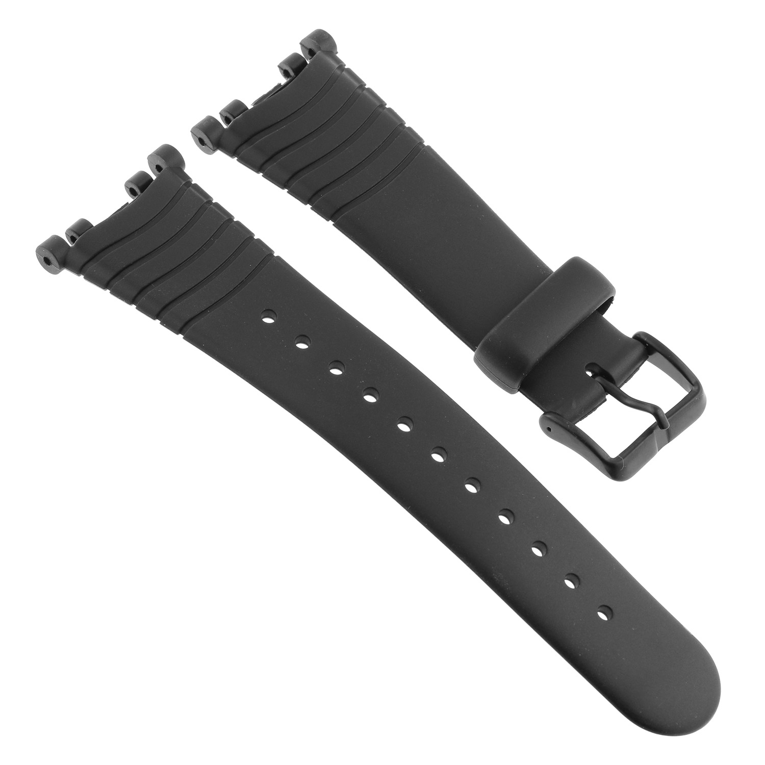 StrapsCo Black Silicone Rubber Watch Band Strap Compatible with Suunto Vector, Vector HR, Advizor, Altimax & Regatta - Black