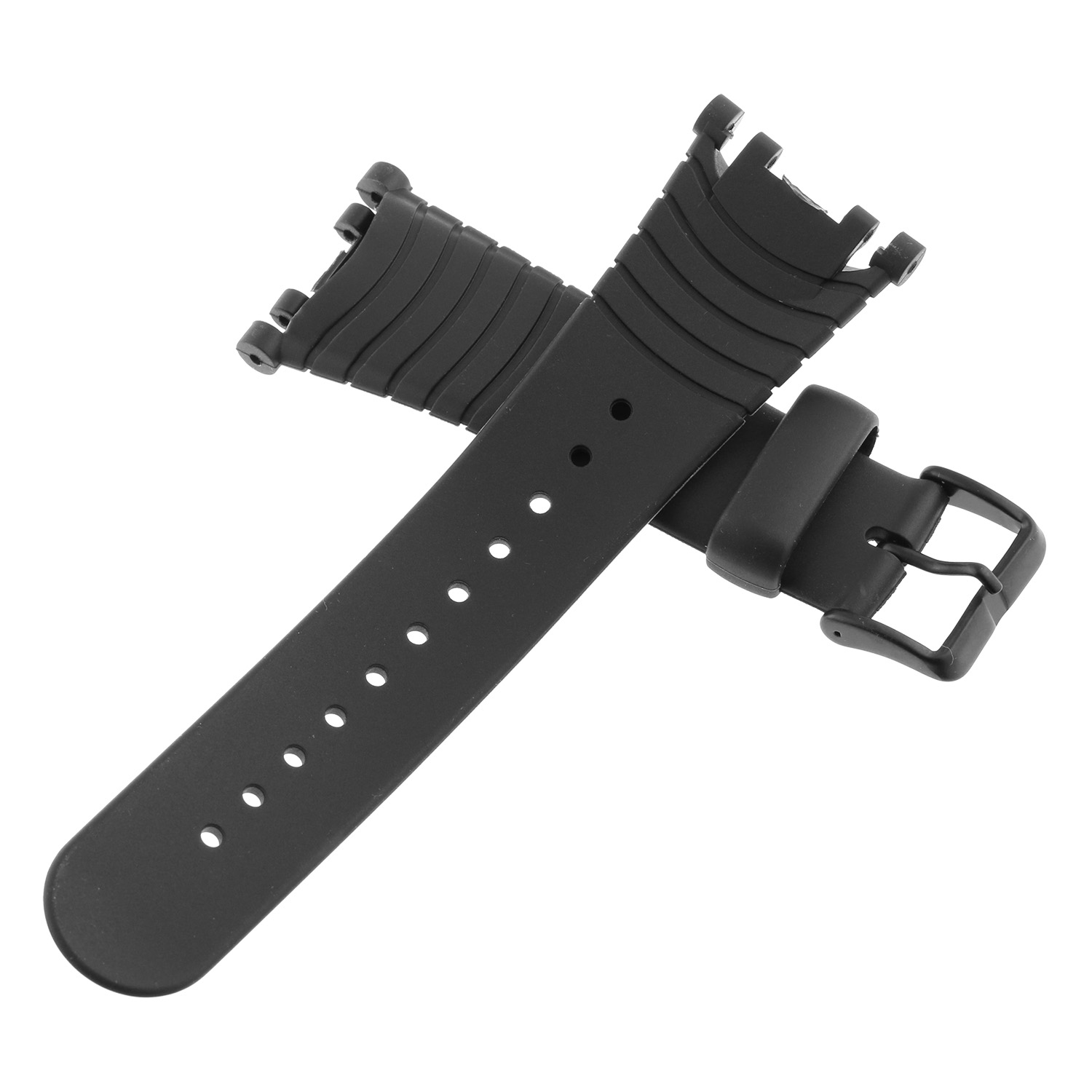 StrapsCo Black Silicone Rubber Watch Band Strap Compatible with Suunto Vector, Vector HR, Advizor, Altimax & Regatta - Black