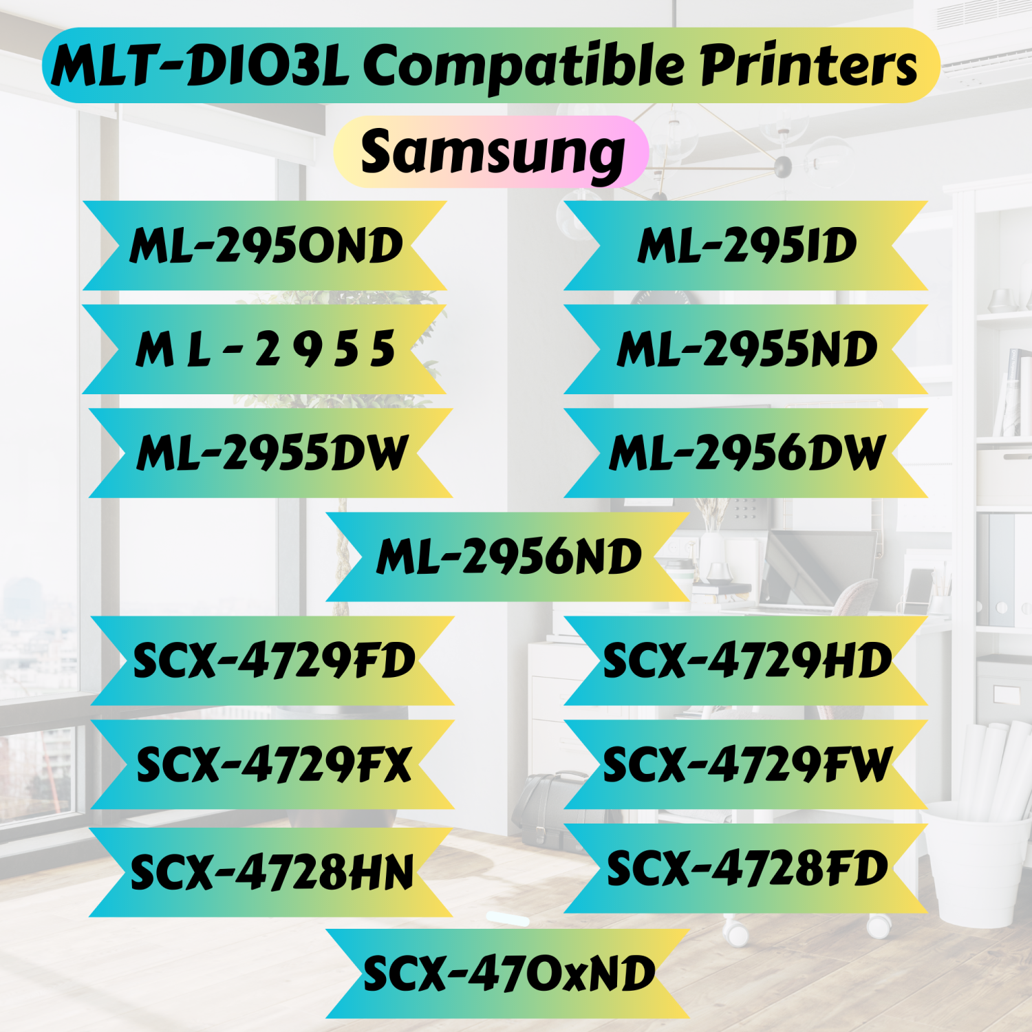 PRINTOXE® MLT-D103L Compatible 2 Toner Cartridges D103L for SAMSUNG ML 2950 2951 2950ND 2951D 2955 2955ND 2955DW 2956DW 2956ND and SCX 4729 4729FD