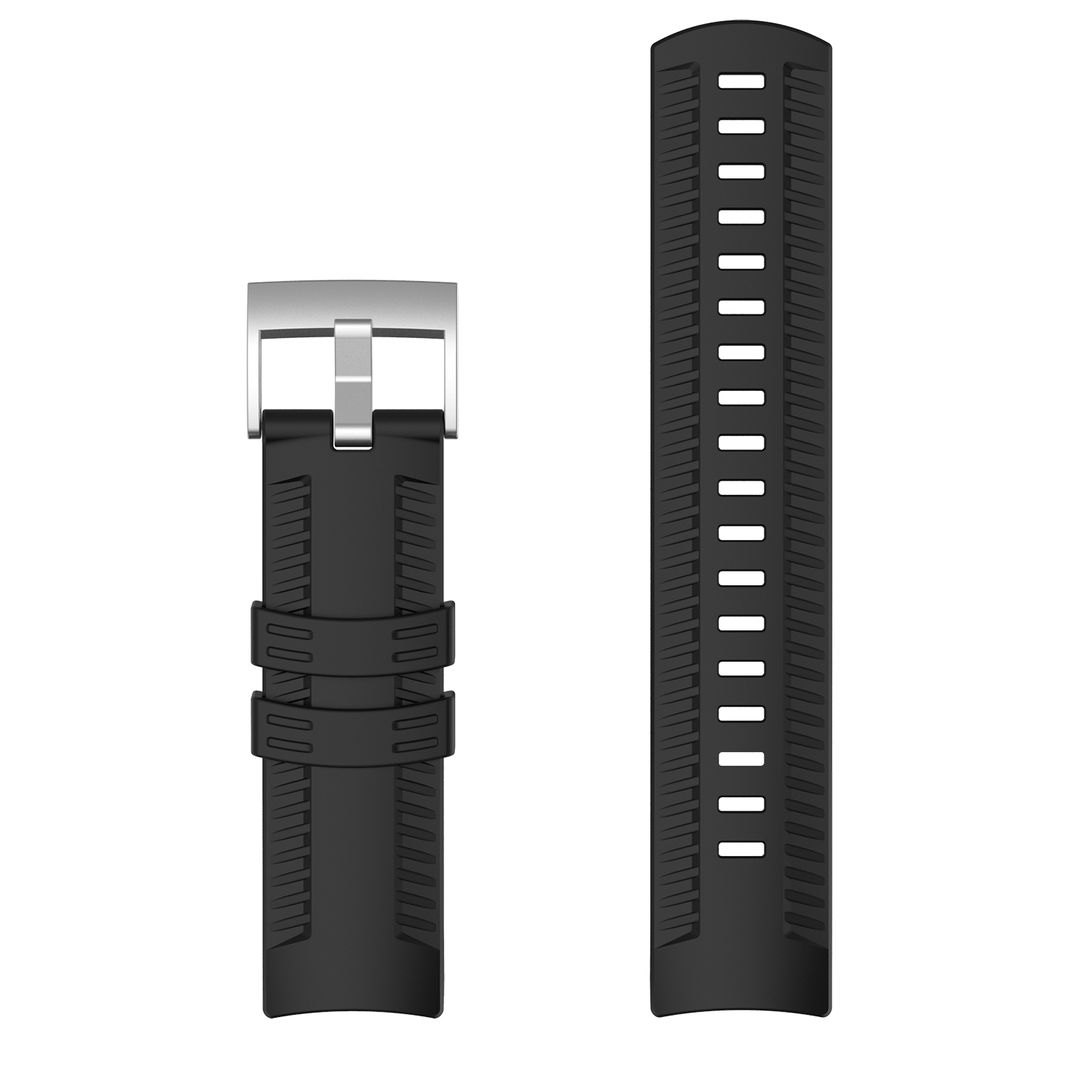 StrapsCo Silicone Rubber Watch Band Strap Compatible with Suunto 9 - Black