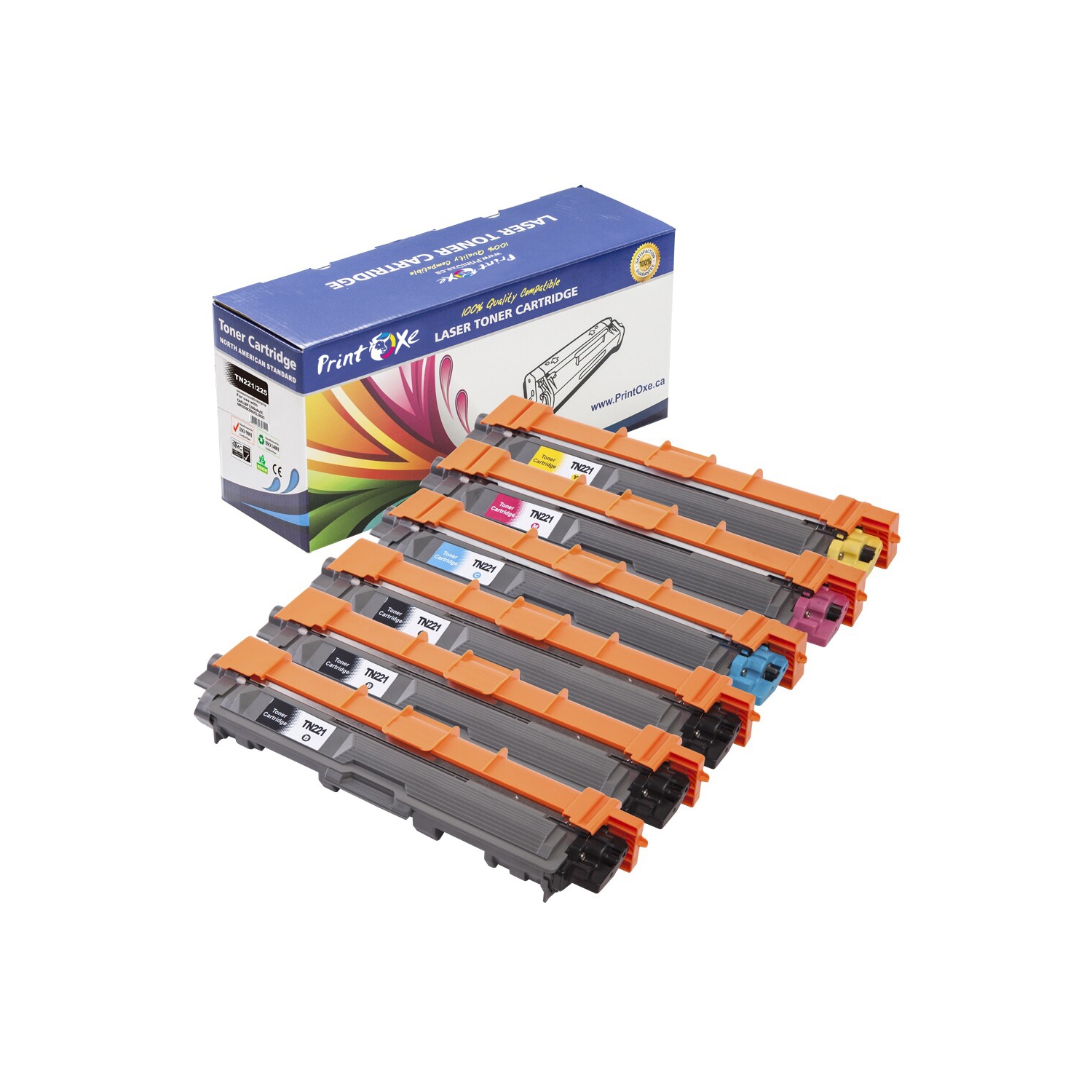 PRINTOXE® TN221 & TN225 Brother Compatible Set + 2 Black HL 3140CW 3150CDN 3150CDW 3170CDW 3180CDW | DCP 9020 9020CDW 9020CDW | MFC 9130CW 9140CDN