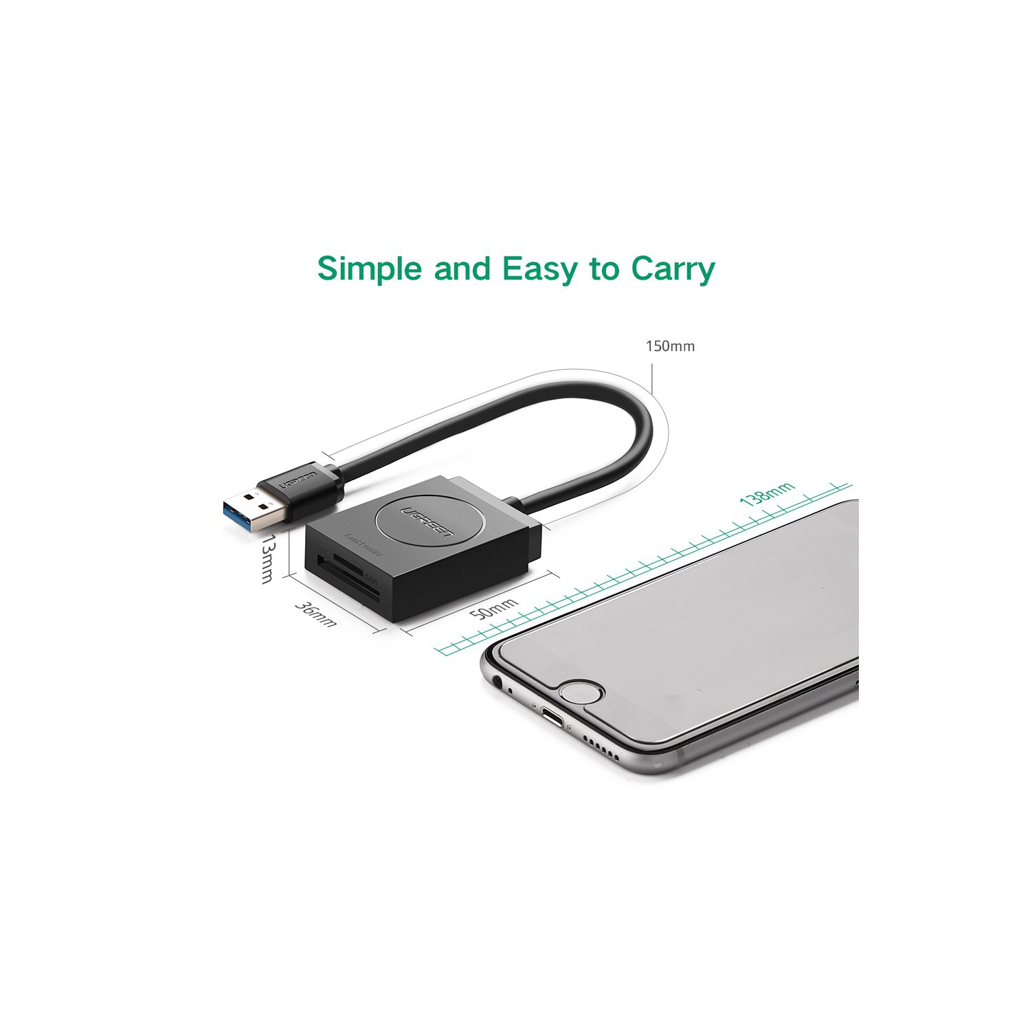 Adaptateur de lecteur de carte USB 3.0 Super Speed pour cartes microSD, SD, TF, SDXC, SDHCMMC, RS-MMC, MICRO SDXC, MICRO SDHC, UHS-I
