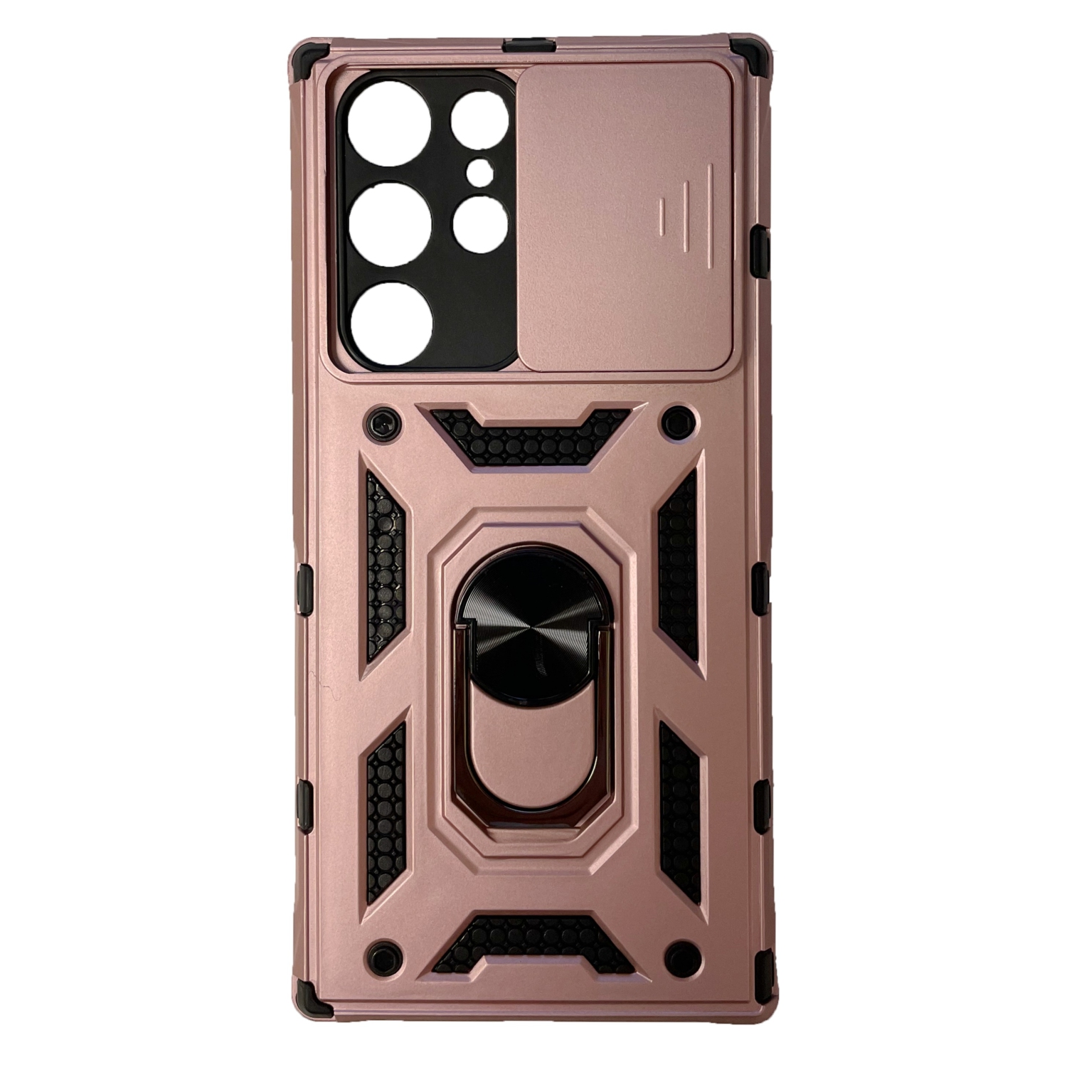 TopSave Camera Cover & Kickstand Shockproof Heavy Duty Protective with Magnetic Car Mount Holder Case For Samsung Galaxy S22 Ultra 6.8", Rose Gold