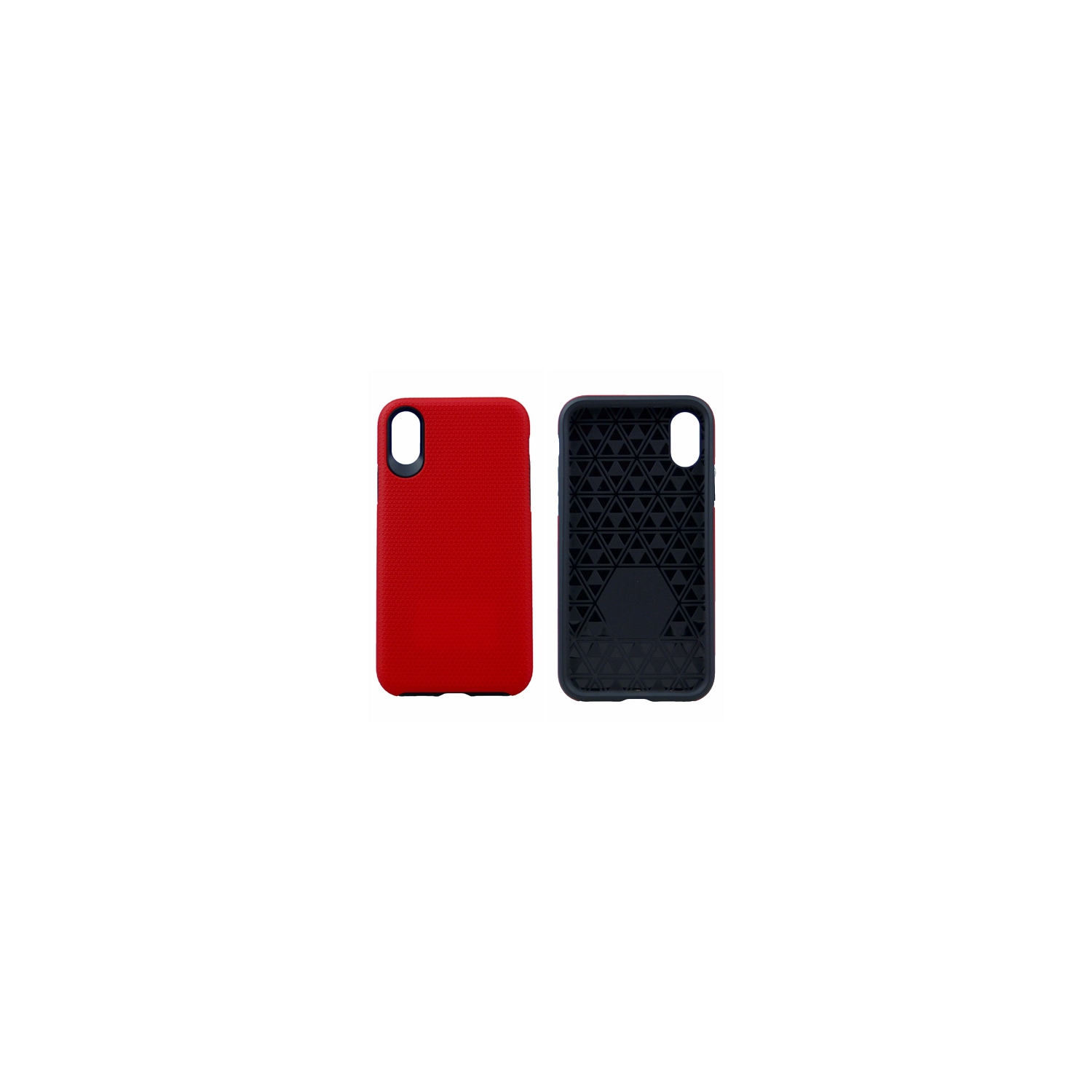 Iphone X/XS Triangle Designed Dual Layer Hybrid Case, Red