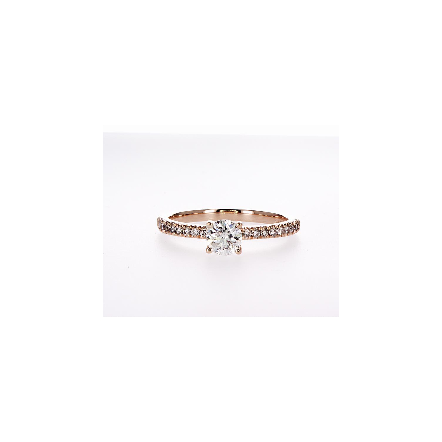 14K Bridal Engagement Round-Cut 0.68Ctw Diamond Ring- Size 8