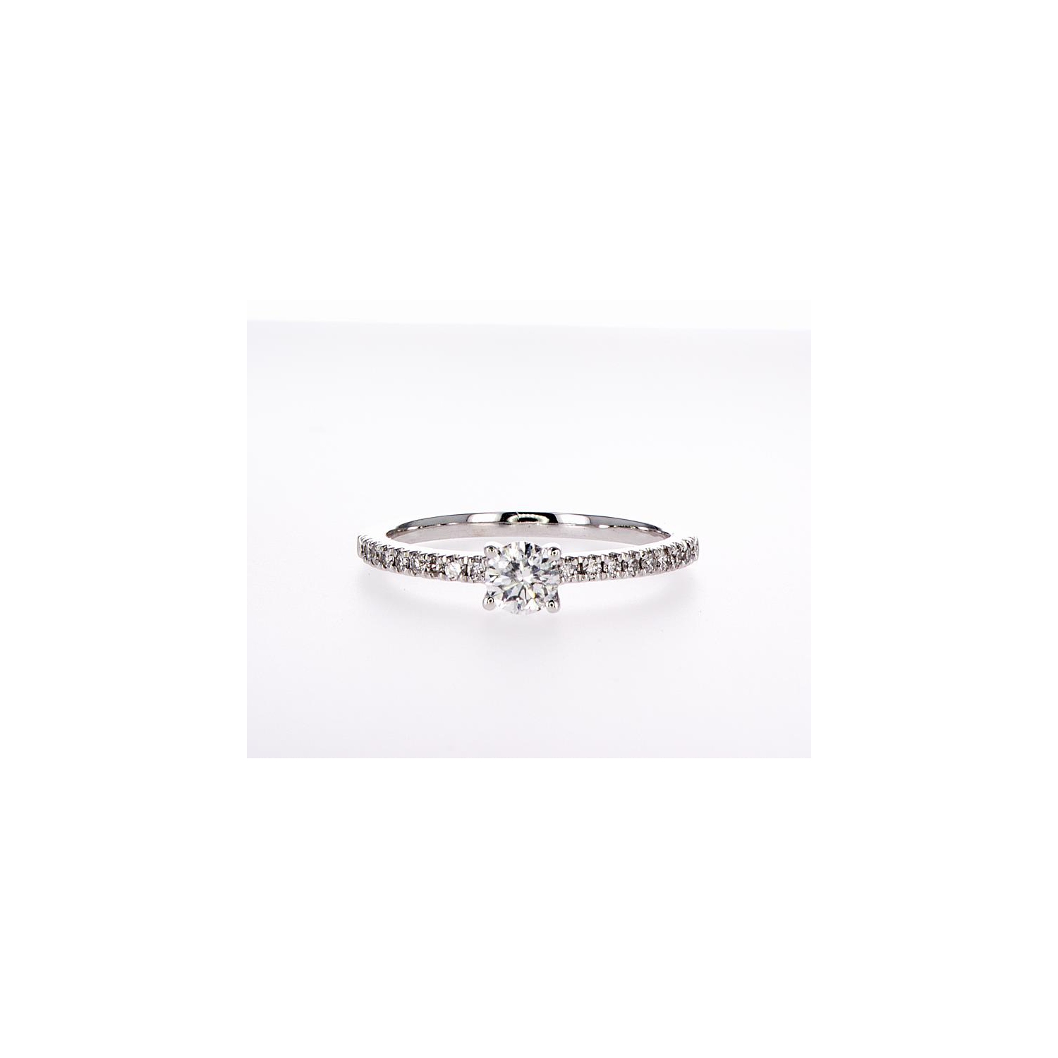 14K Bridal Engagement Round-Cut 0.45Ctw Diamond Ring- Size 7