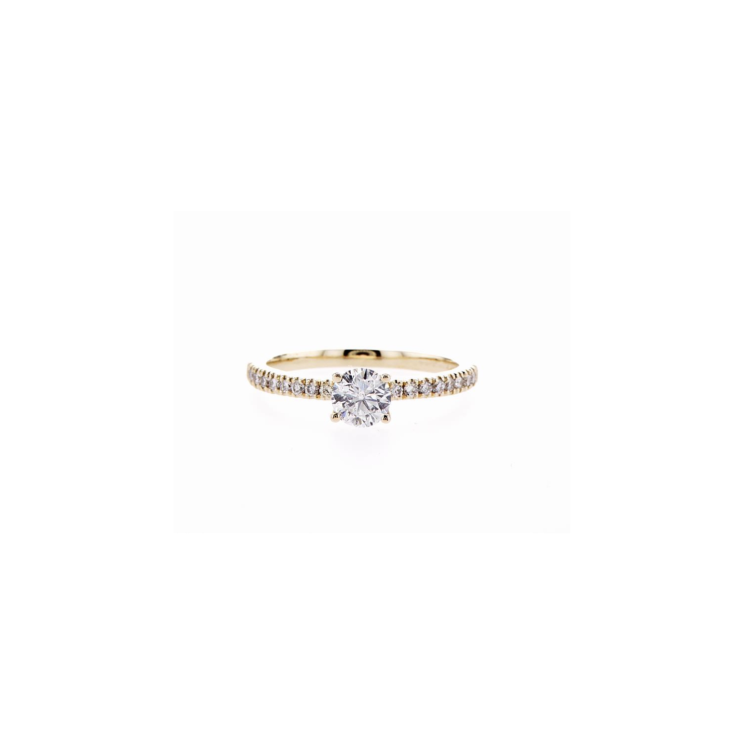 14K Bridal Engagement Round-Cut 0.68Ctw Diamond Ring- Size 8