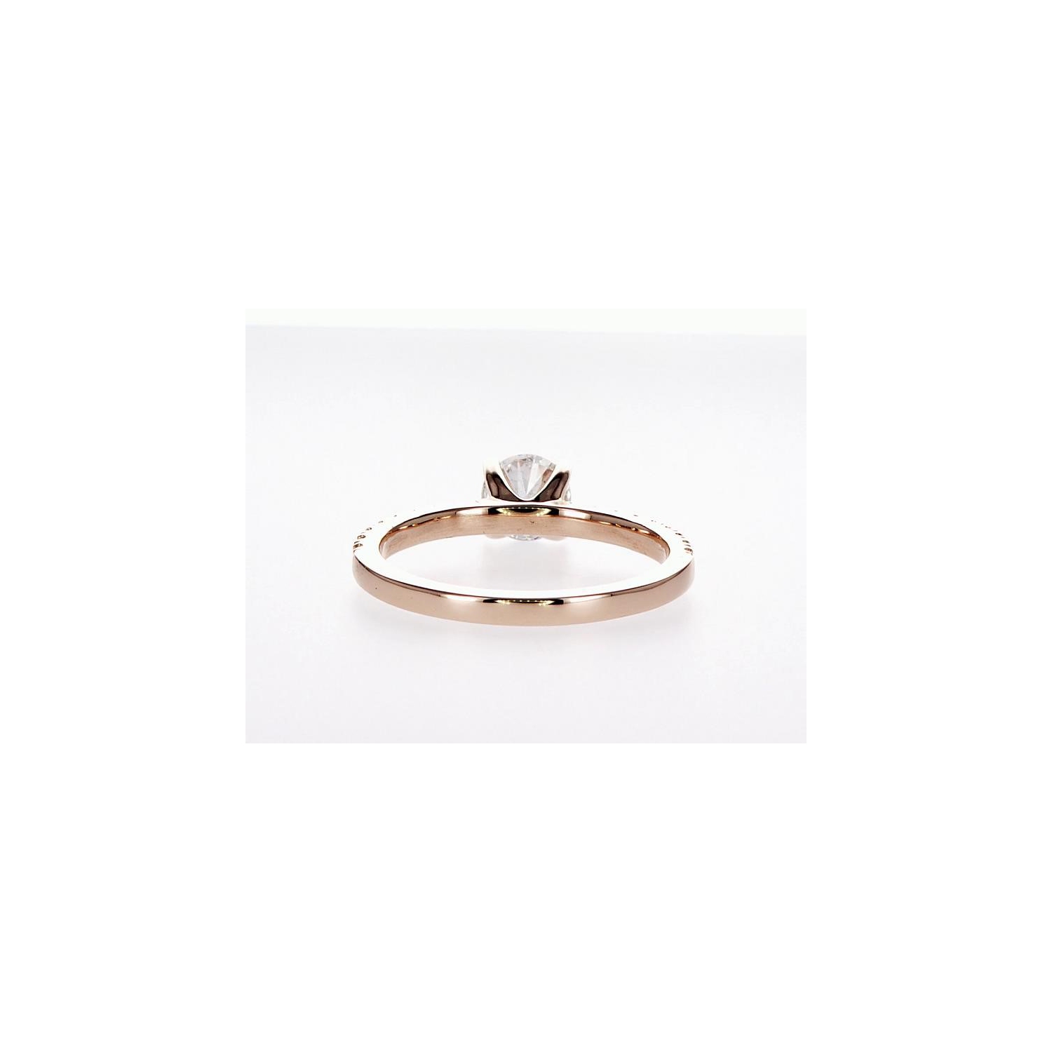 14K Bridal Engagement Round-Cut 0.89Ctw Diamond Ring- Size 7