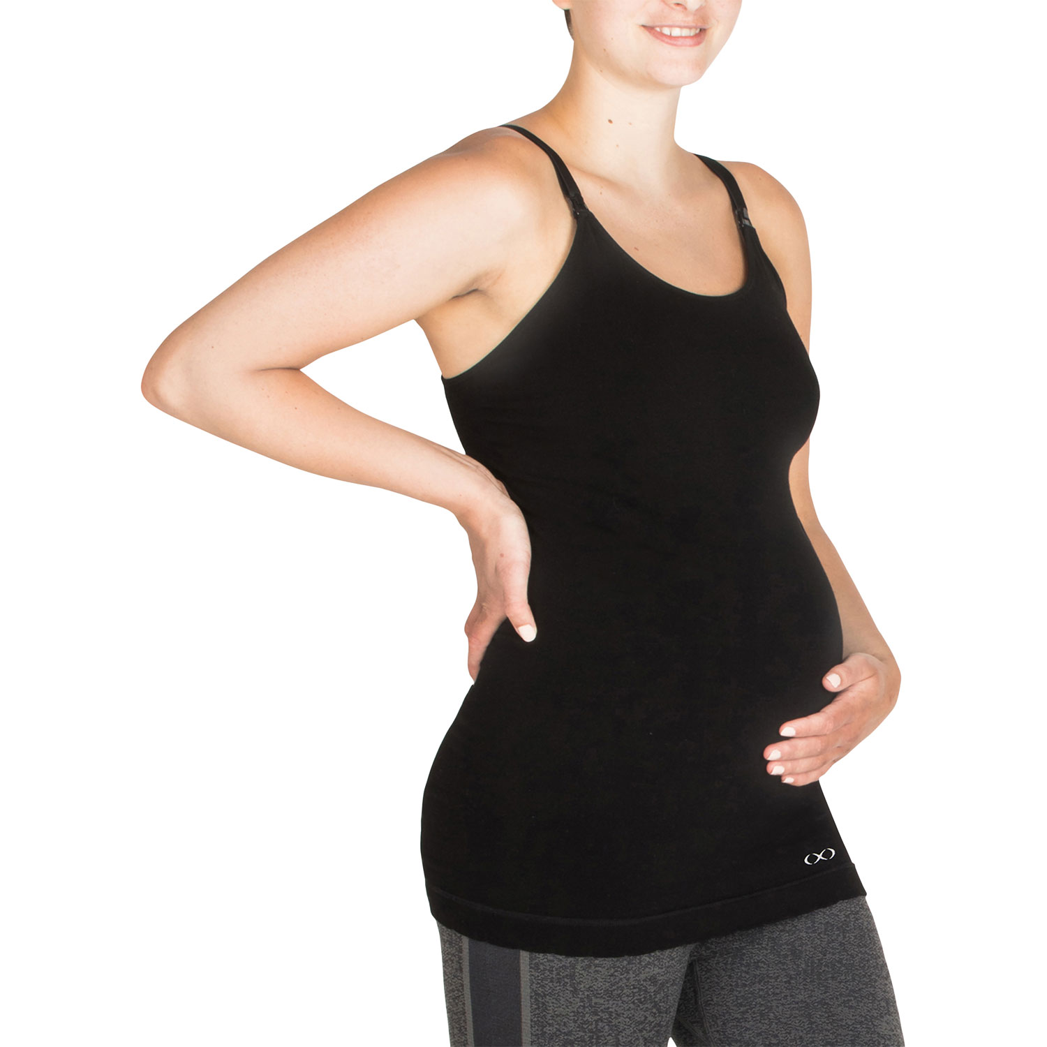 Modern Eternity Hannah Yoga Nursing Tank Top - Small - Black