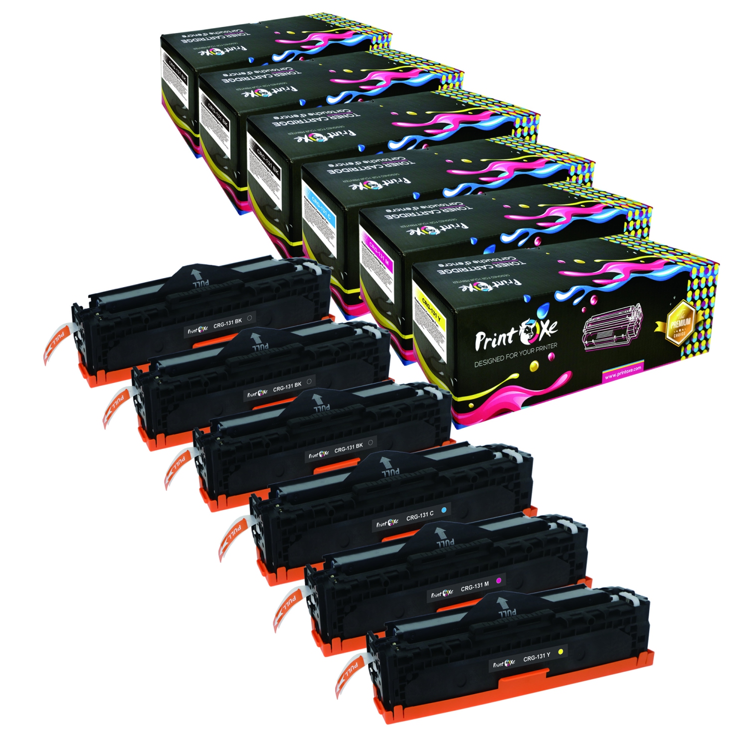 PRINTOXE® CRG 131 Canon Compatible Set + Black of 5 Cartridges