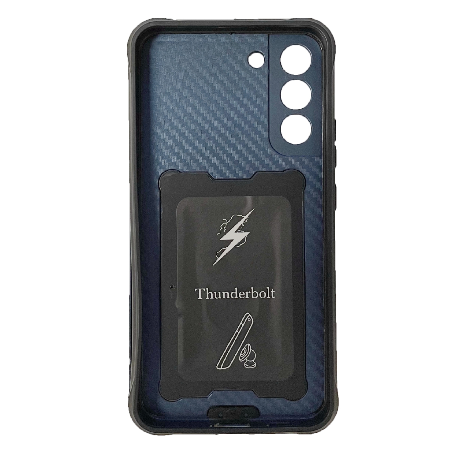 TopSave Housse pour appareil photo et béquille de protection antichoc avec support magnétique pour voiture pour Samsung Galaxy S22 6.1", bleu marine