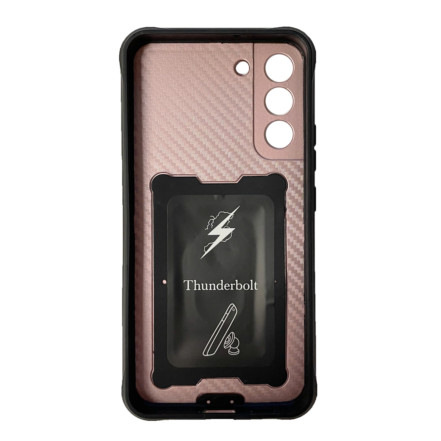 TopSave Housse pour appareil photo et béquille de protection antichoc avec support magnétique pour voiture pour Samsung Galaxy S22 6.1", or rose