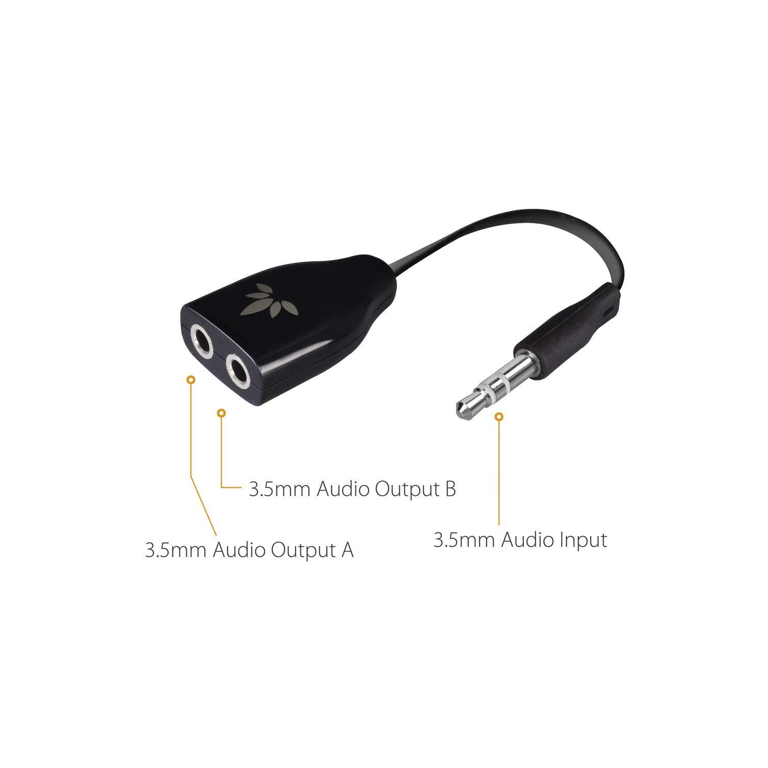 Two Way 3.5mm Dual Headphone Jack Splitter, AUX Stereo Earphone Earbuds Y Audio Spliter Adapter Cable