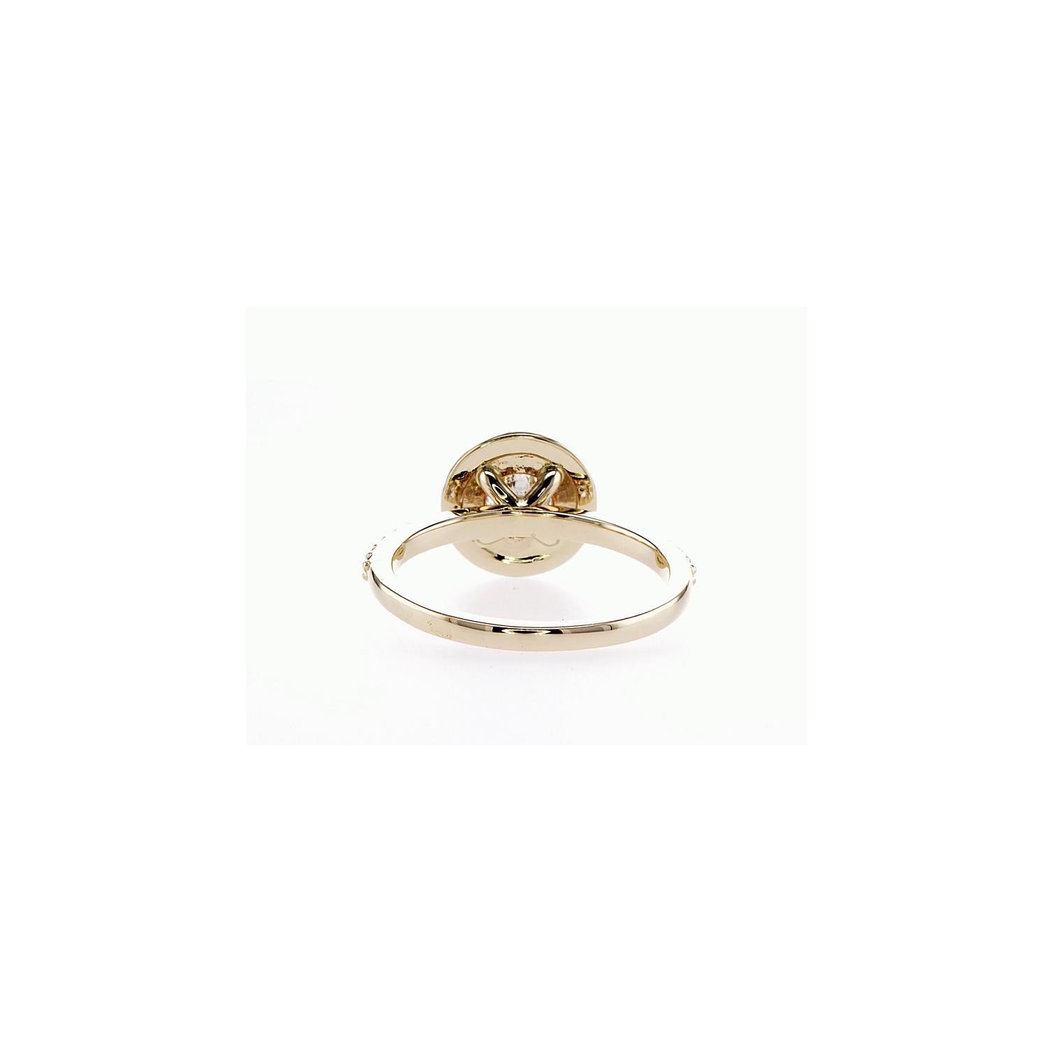 14K Double Halo Bridal Engagement 0.65Ctw Diamond Ring- Size 6