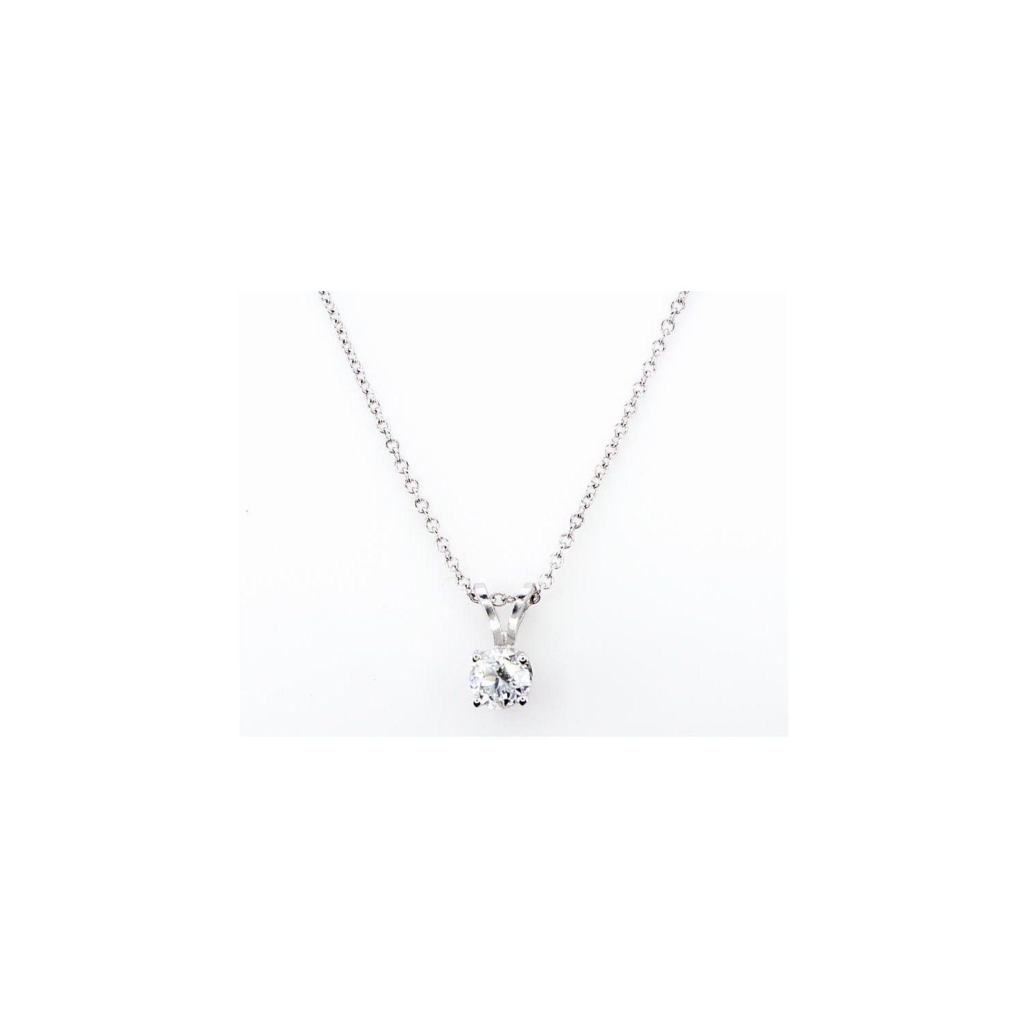 14K Solitaire 0.30Ctw Diamond Pendant Necklace
