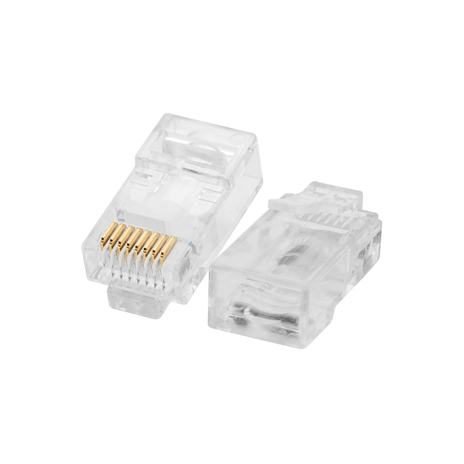 axGear Cat6 Pass Through Connector RJ45 Gold Plated Modular Crystal Head 100pcs