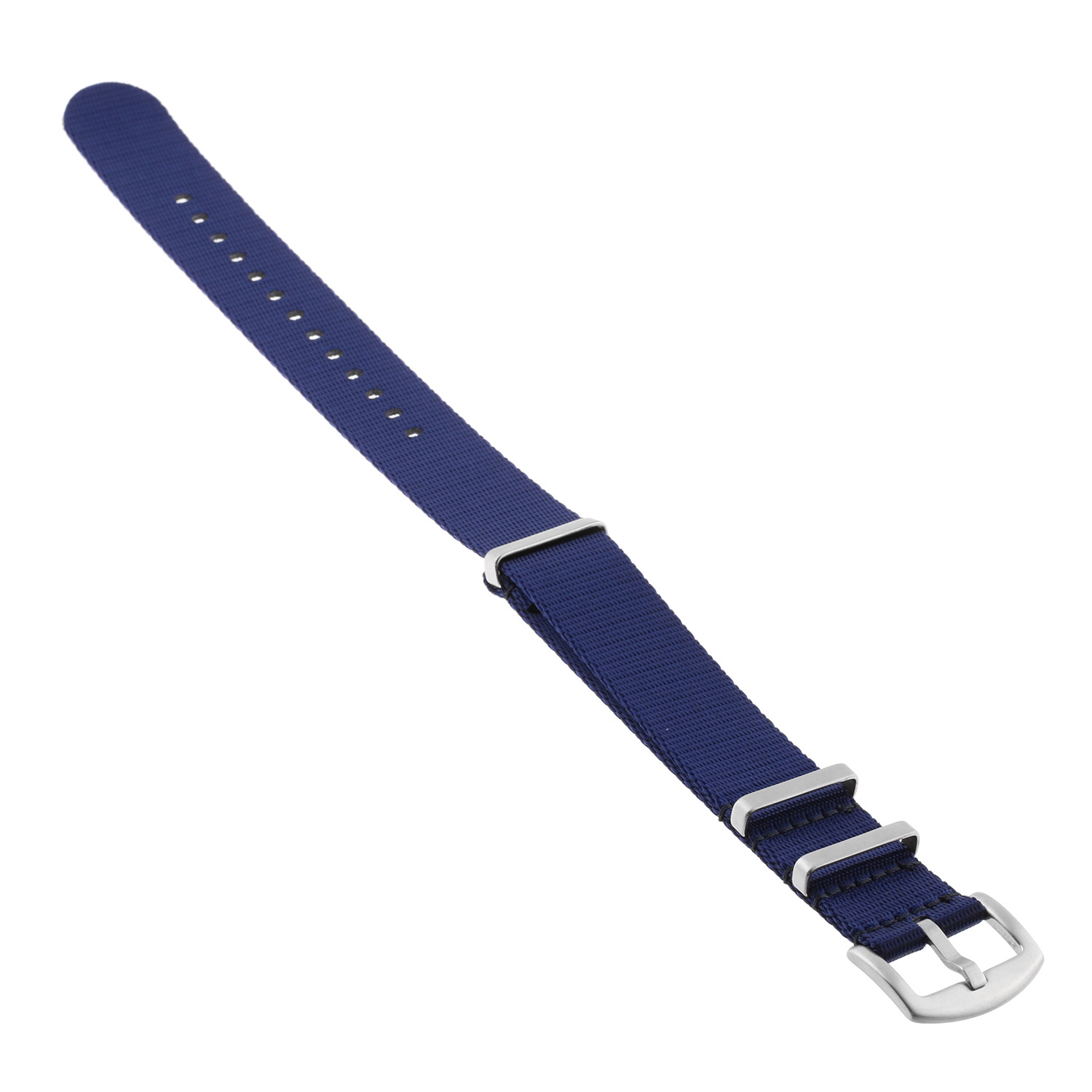 StrapsCo Premium Woven Nylon Seat Belt NATO Watch Band Strap - 24mm - Dark Blue