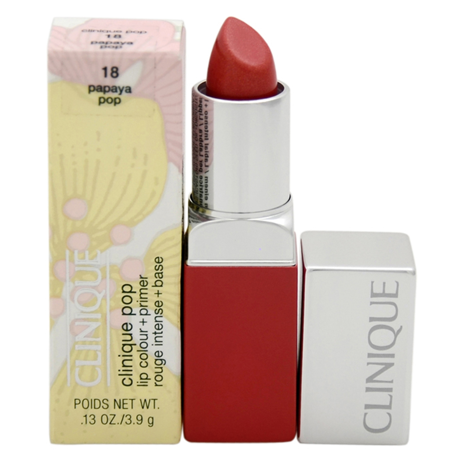 Clinique Pop Lip Colour + Primer - 18 Papaya Pop by Clinique for Women - 0.1 oz Lipstick