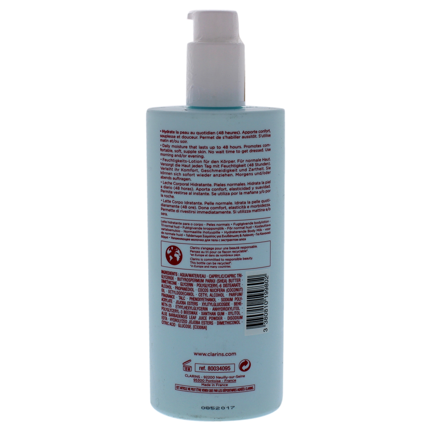 Body-Smoothing Moisture Milk with Aloe Vera by Clarins for Women - 13.9 oz Body Milk