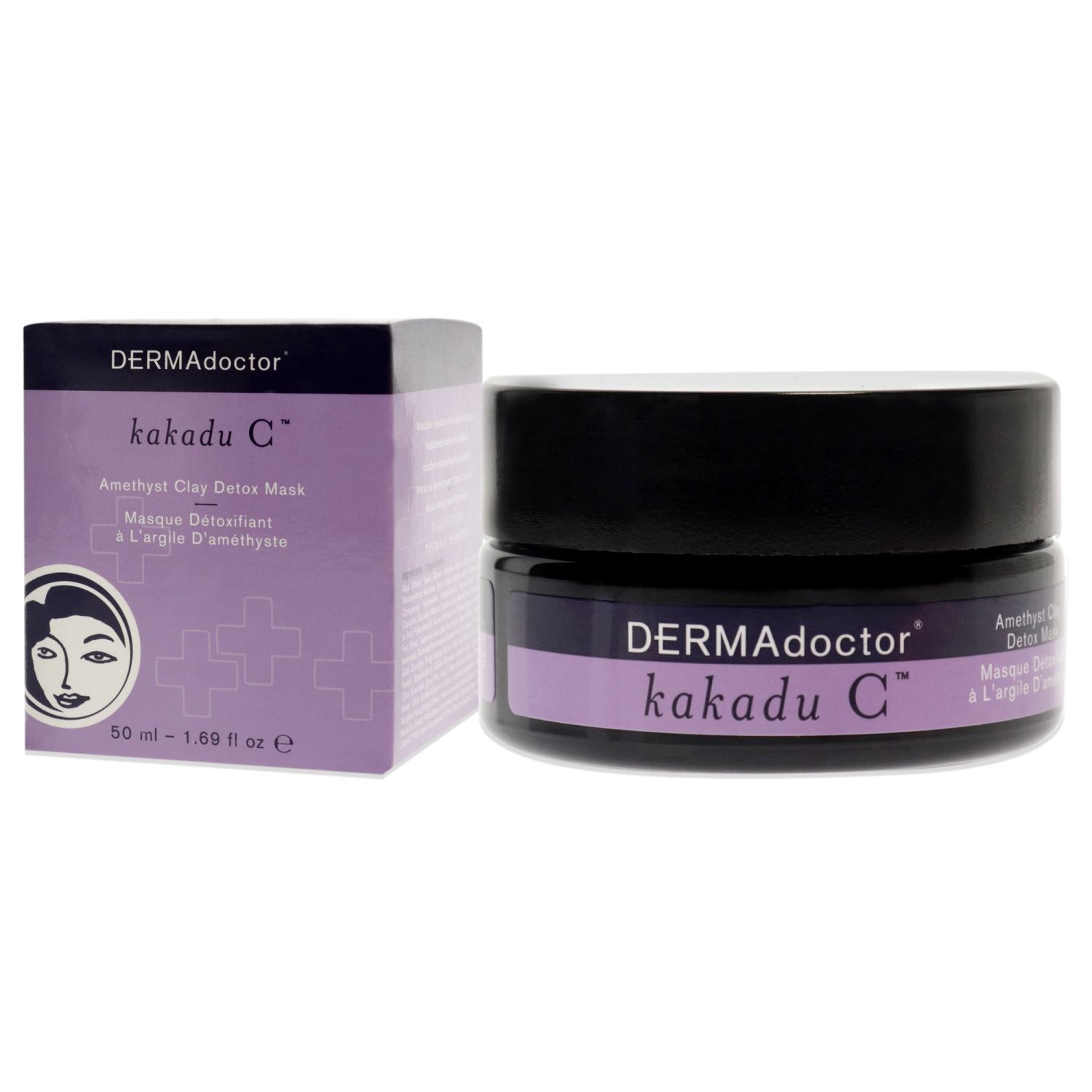 Kakadu C Amethyst Clay Detox Mask by DERMAdoctor for Women - 1.69 oz Mask