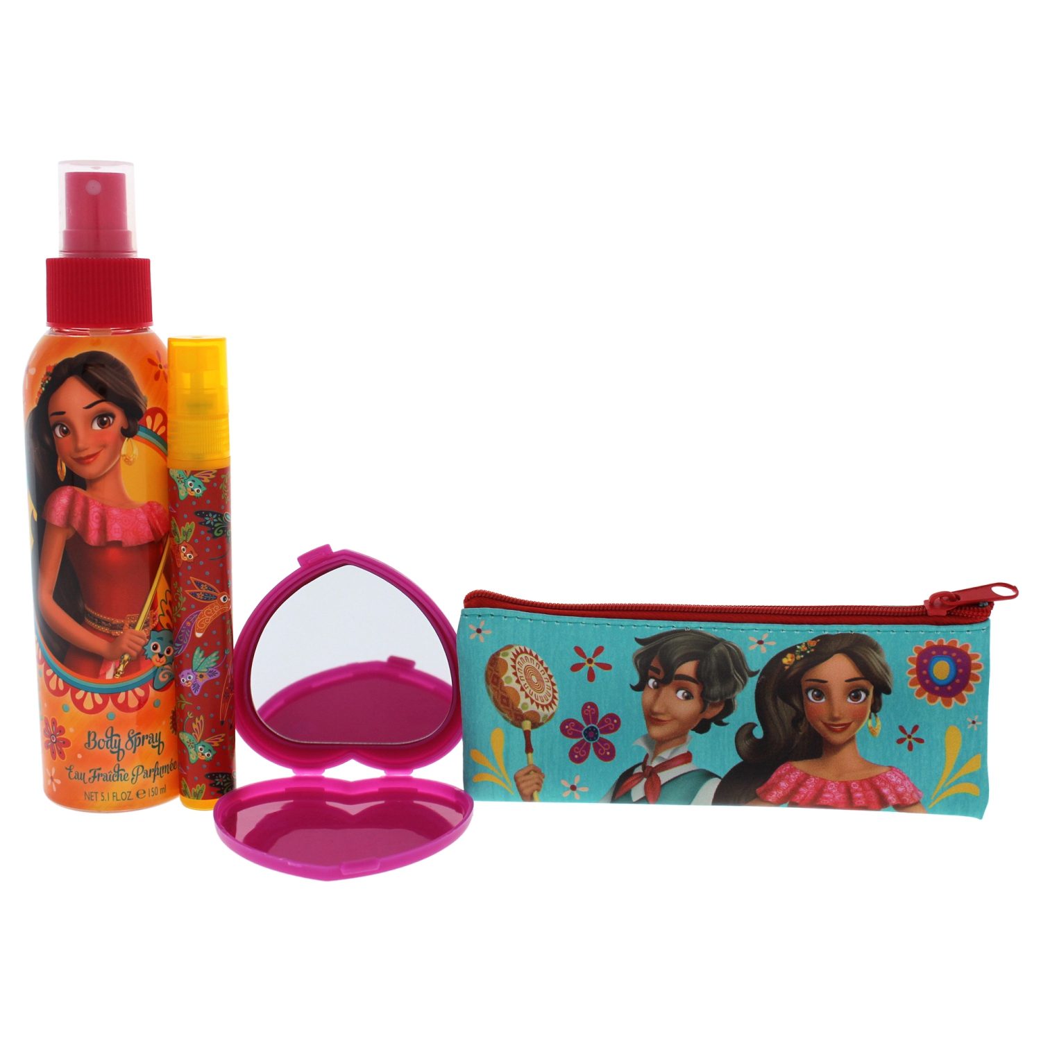 Elena of Avalor de Disney pour enfants - Ensemble-cadeau de 4 PC EDT vaporisateur 0,34&nbsp;oz, vaporisateur corporel 5,1&nbsp;oz, pochette, miroir