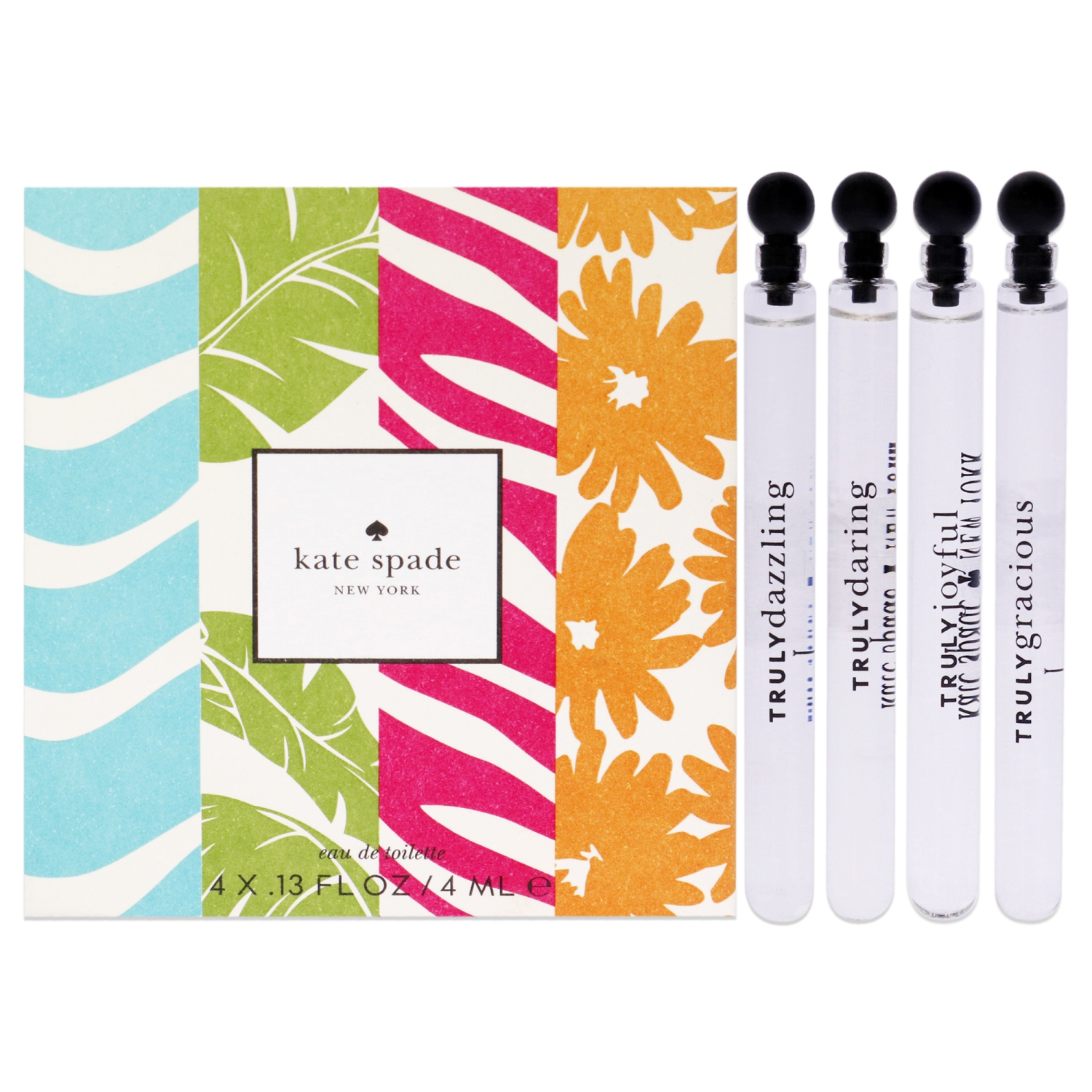 Ensemble d'échantillons 100 % Mini de Kate Spade pour femmes - Ensemble-cadeau miniature de 4 pièces 4 x 4&nbsp;ml EDT Splash vraiment éblouissant,