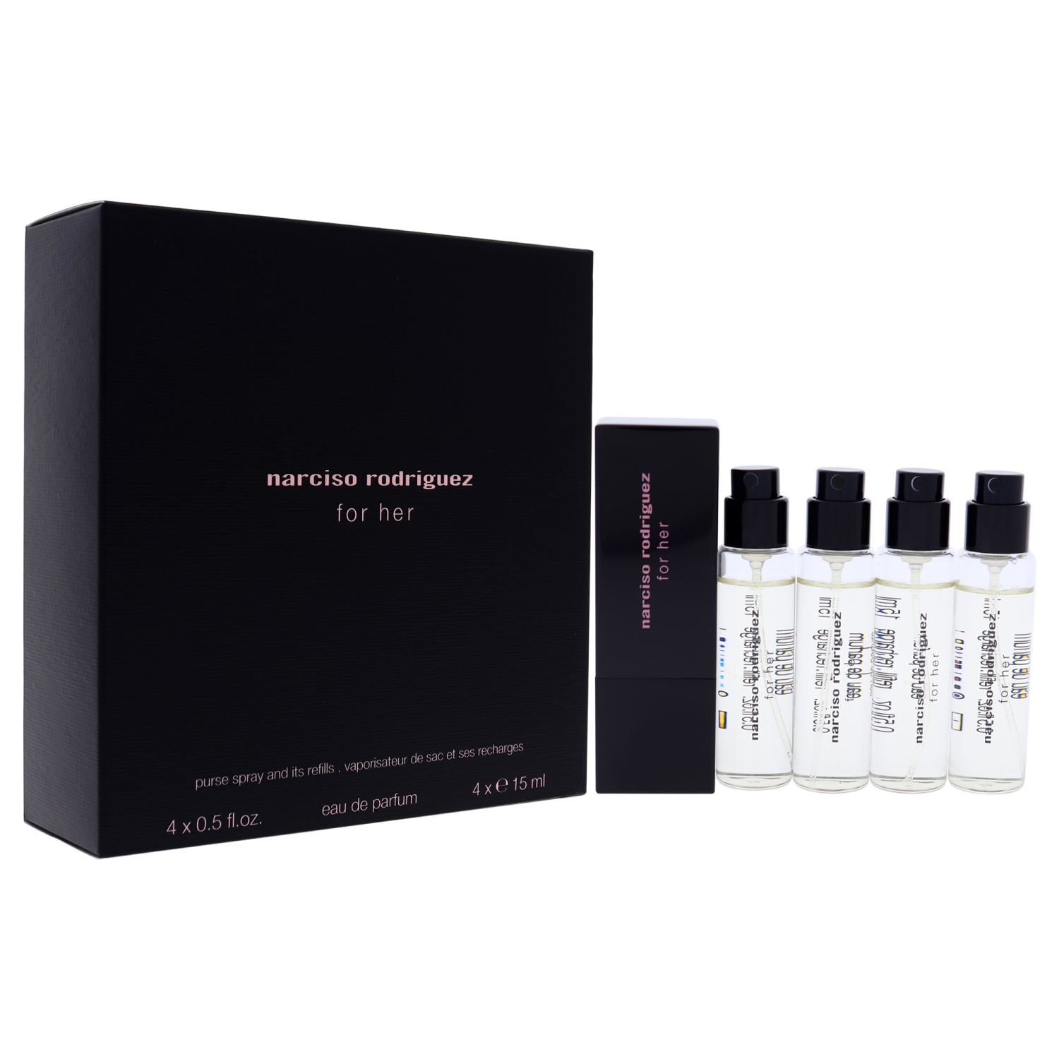Ensemble miniature Narciso Rodriguez de Narciso Rodriguez pour femmes - Ensemble-cadeau miniature de 5 pièces 4 vaporisateur 0,5&nbsp;oz EDP,