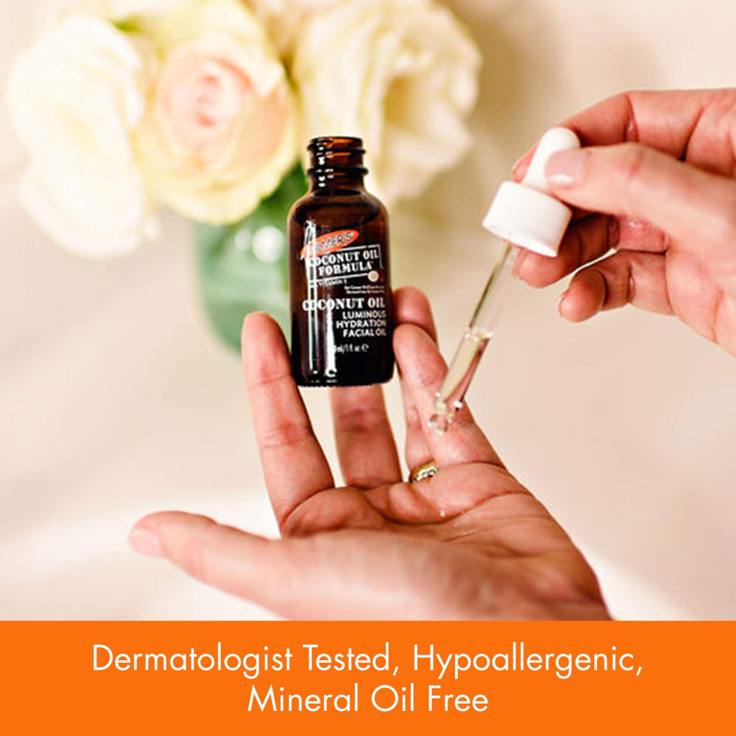 Huile faciale d'hydratation lumineuse Coconut Monoi par Palmers pour unisexe - huile de 1&nbsp;oz