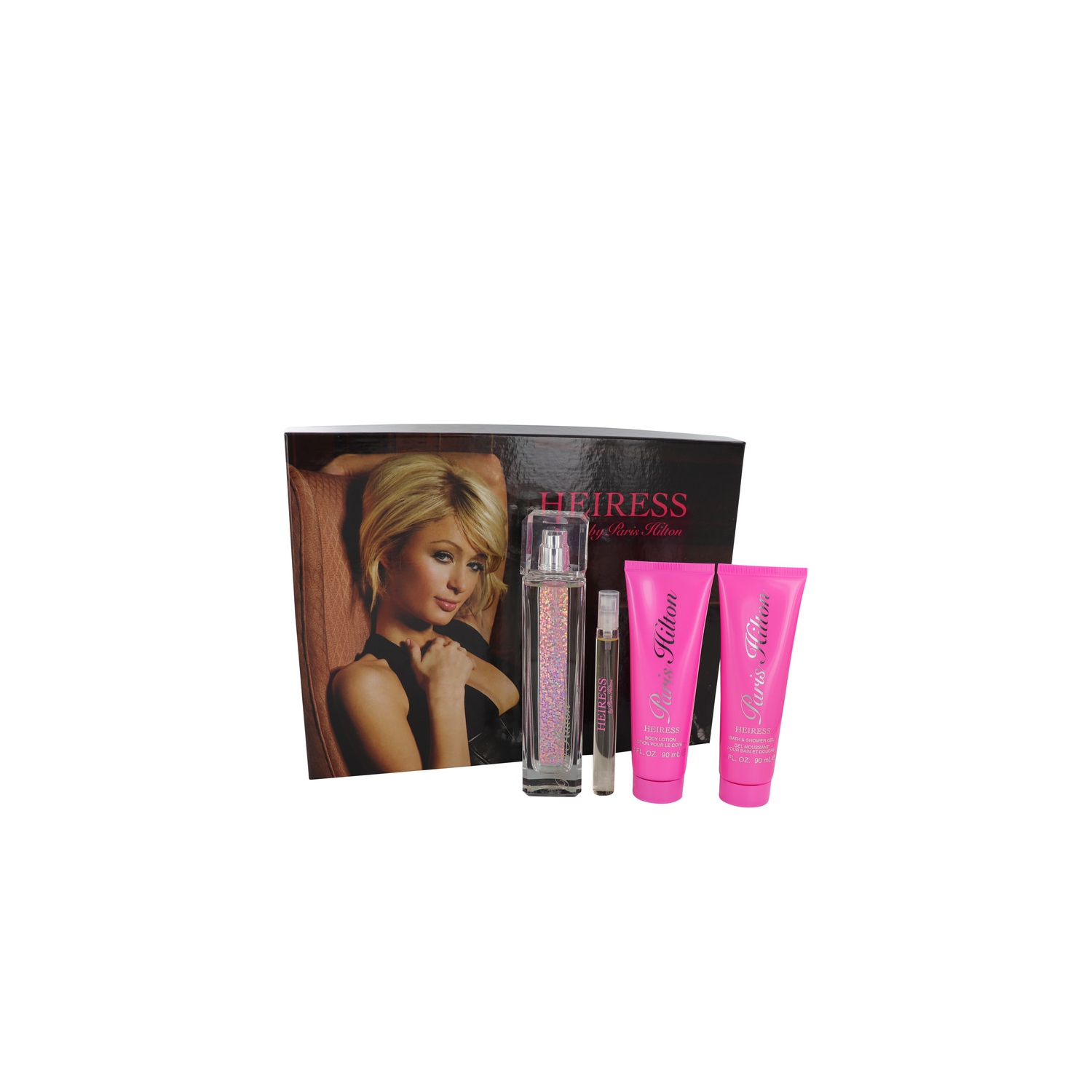 Heiress by Paris Hilton for Women - 4 Pc Gift Set 3.4oz EDP Spray, 0.34oz EDP Spray, 3oz Body Lotion