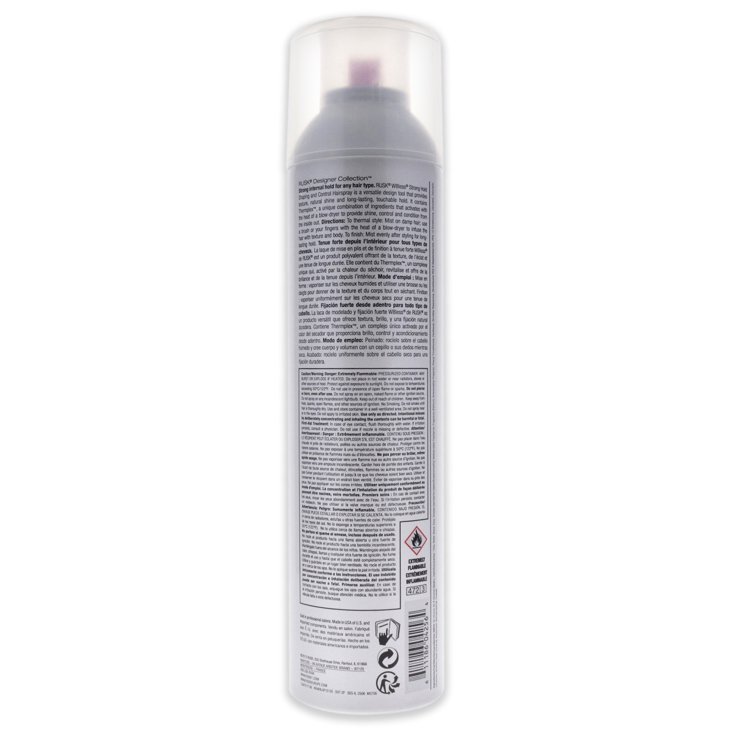 W8less Strong Hold Shaping and Control Hair Spray by Rusk for Unisex - 10 oz Hair Spray