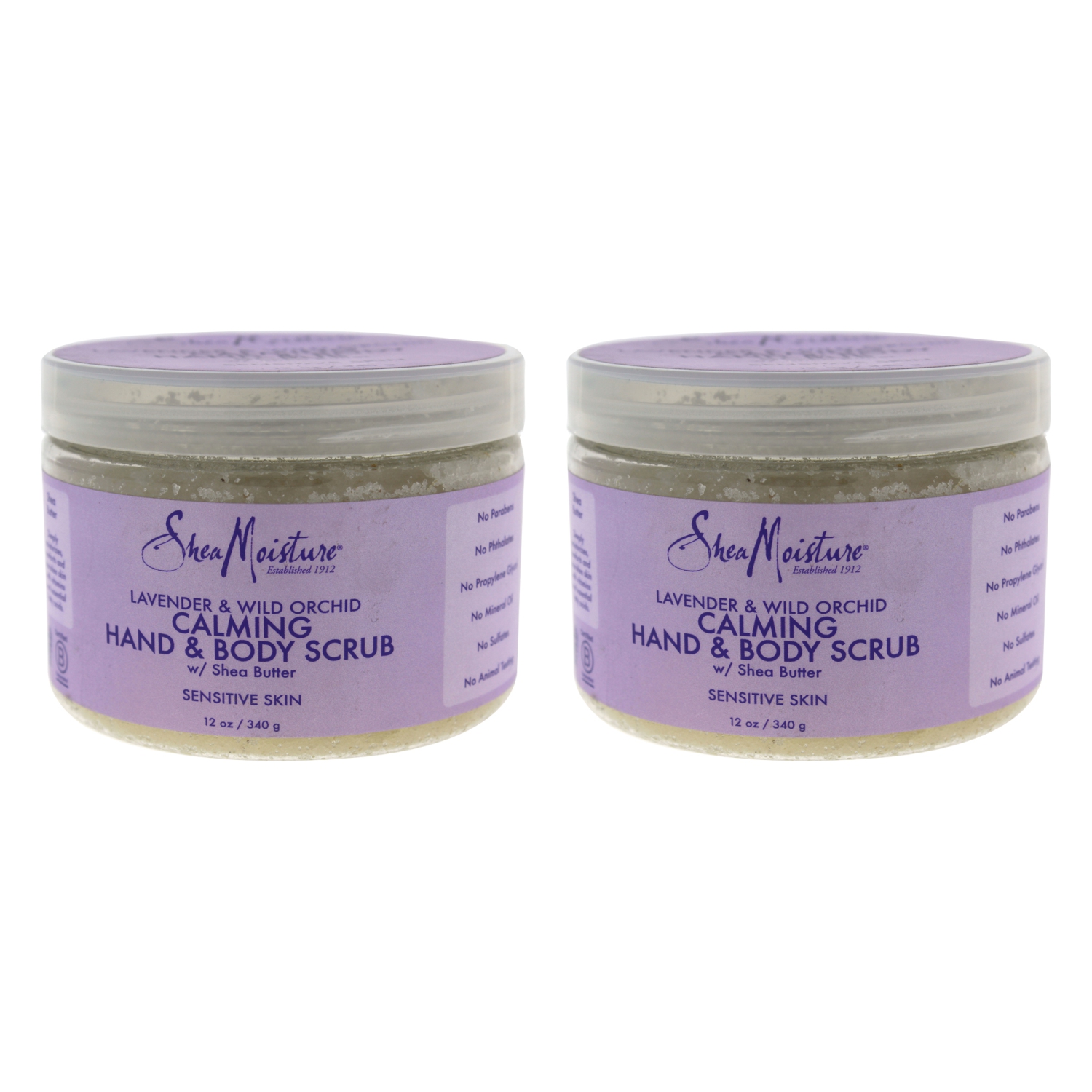 Lavender & Wild Orchid Calming Hand & Body Scrub - Pack of 2 by Shea Moisture for Unisex - 12 oz Scrub