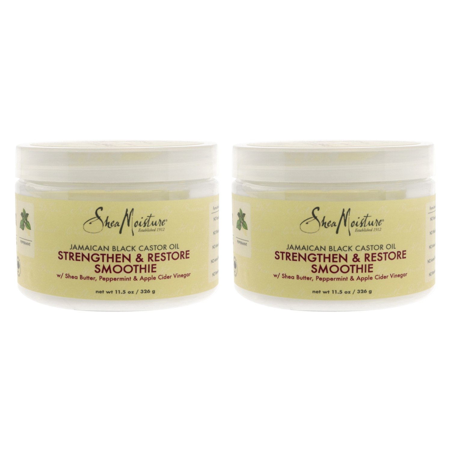 Crème fouettée fortifier et restaurer l'huile de Castor noir jamaïcain - Paquet de 2 par Shea Moisture pour unisexe - 12&nbsp;oz Cream